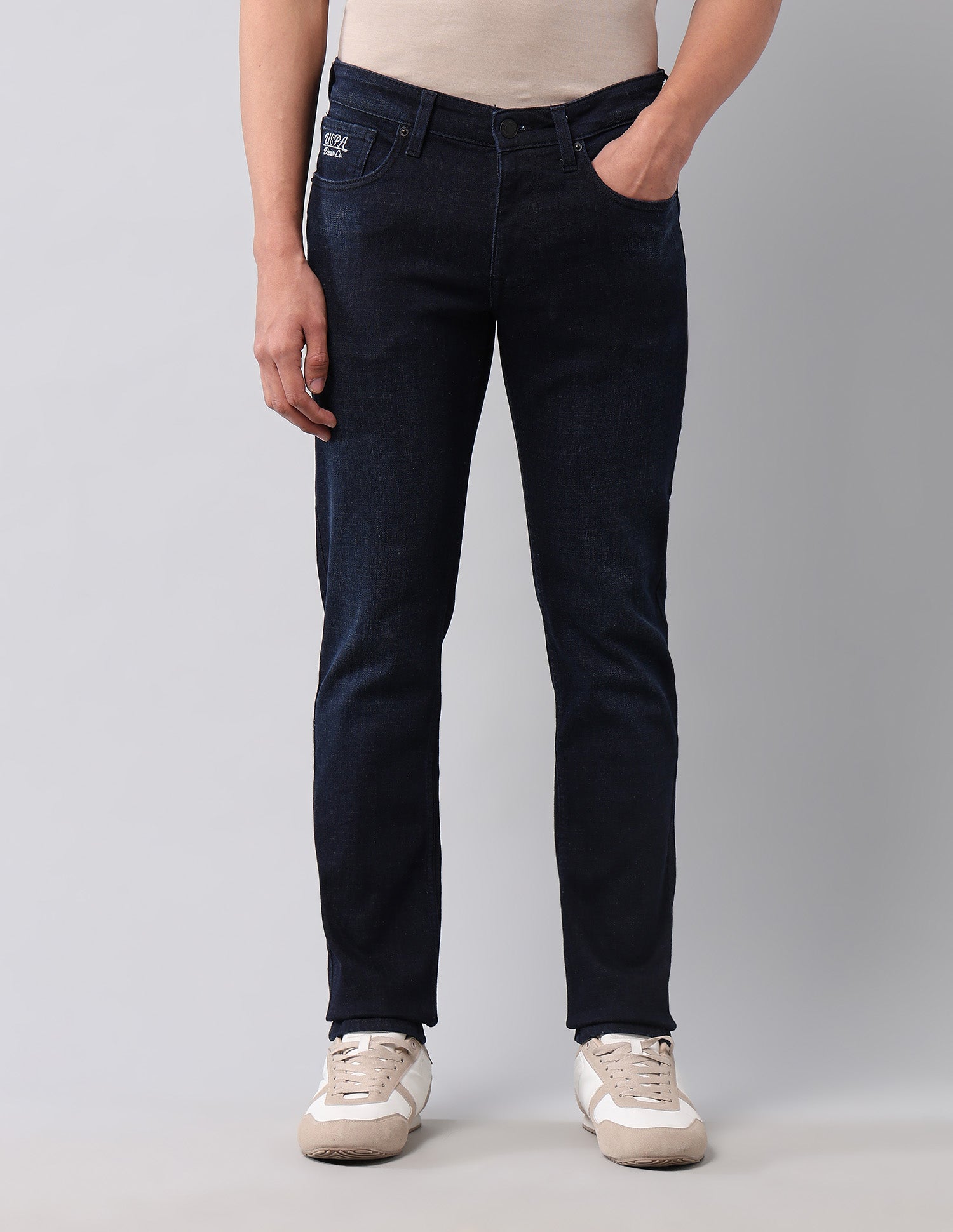 Brandon Slim Tapered Fit Blue Jeans Dark Blue - U.S. POLO ASSN. | Large