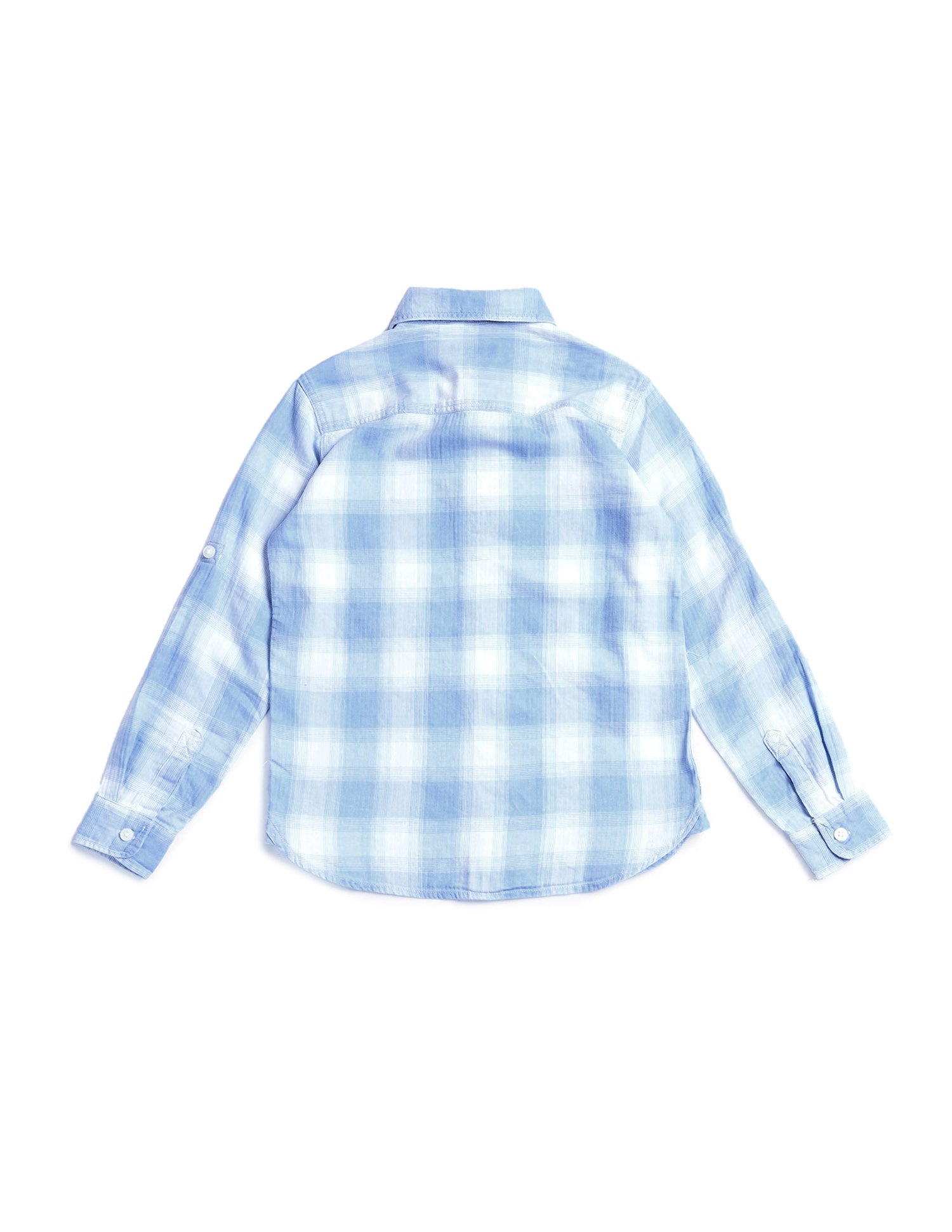 Boys Dobby Regular Fit Shirt Light Indigo - U.S. POLO ASSN. | Large