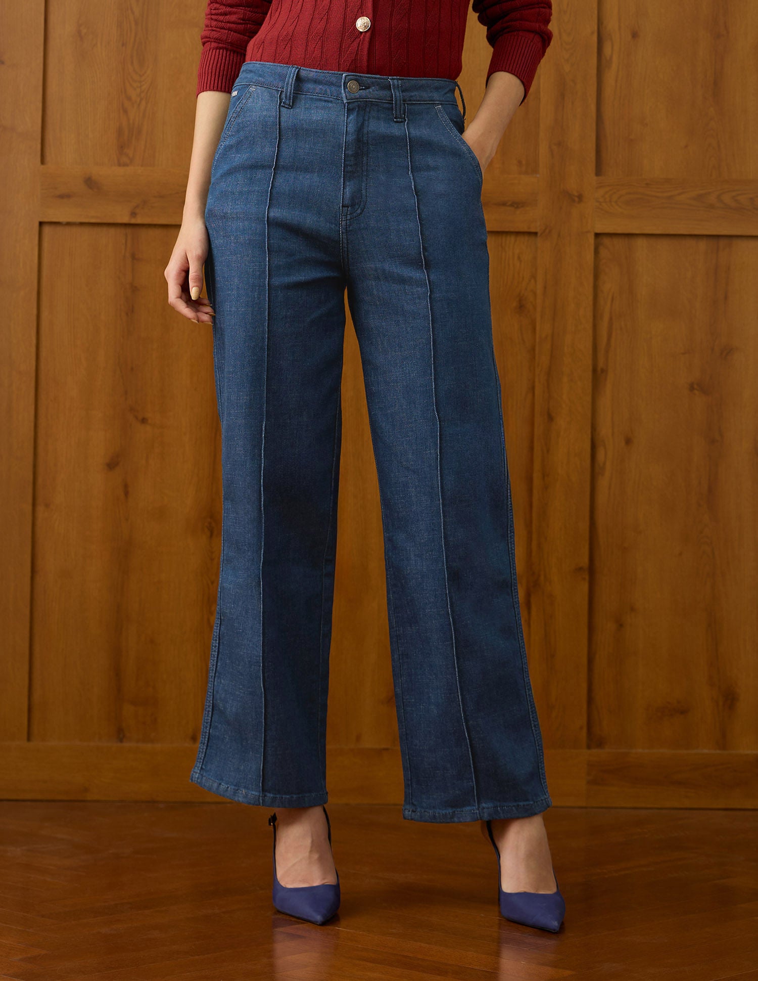 High Rise Straight Fit Jeans Blue - U.S. POLO ASSN. | Large