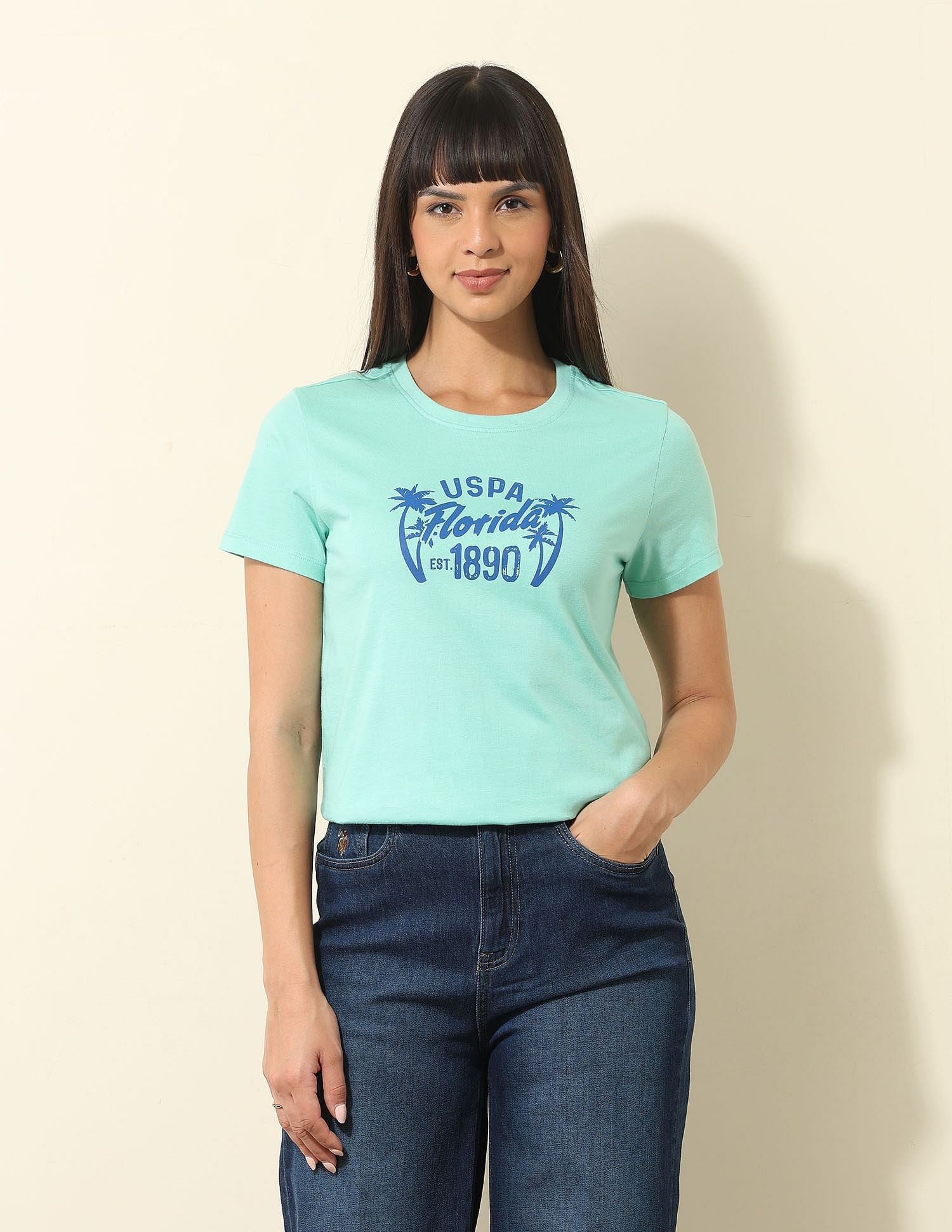 Regular Fit Brand Printed T-Shirt Green - U.S. POLO ASSN. | Large