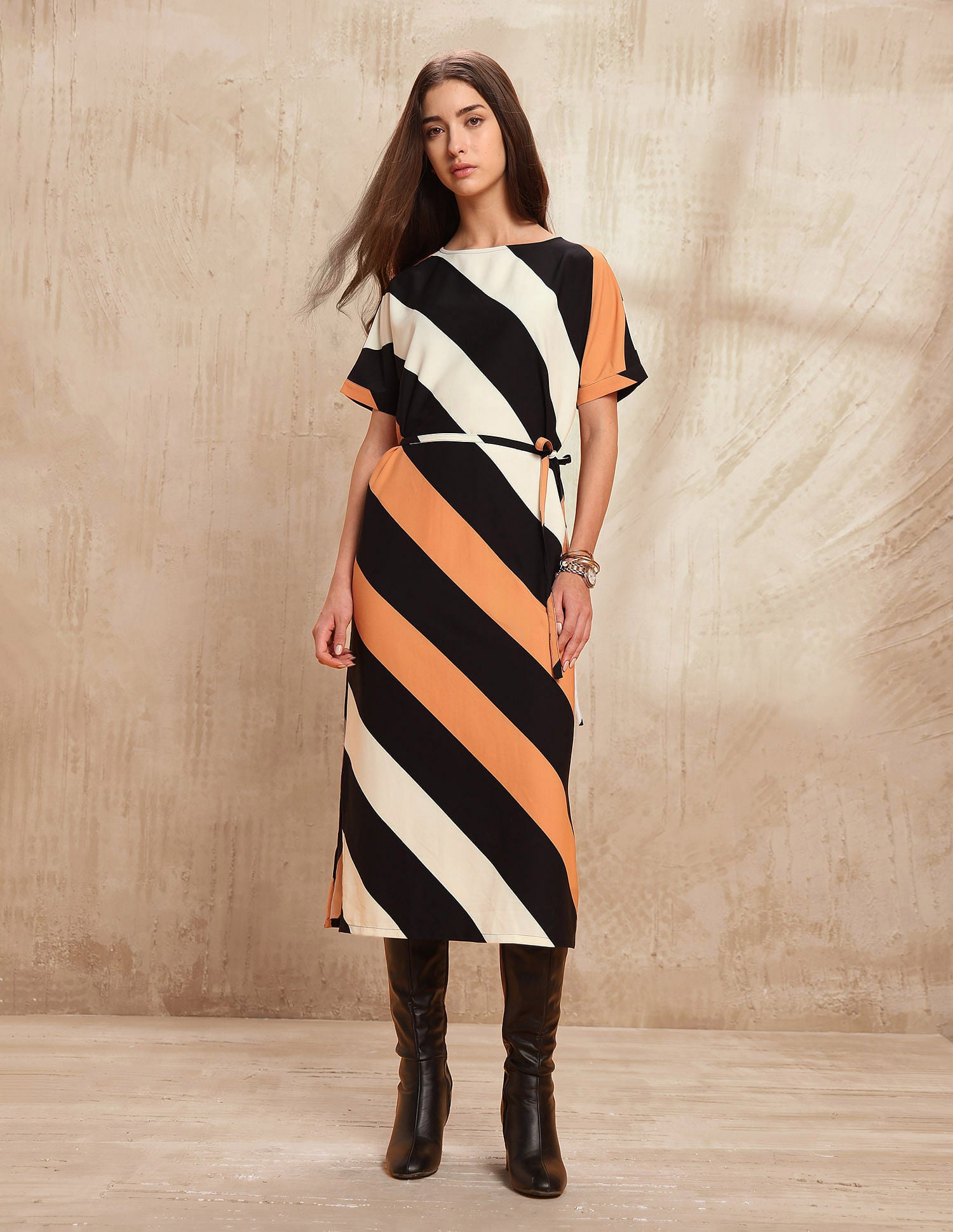 Striped Midi A-Line Dress Multi-colour - U.S. POLO ASSN. | Large