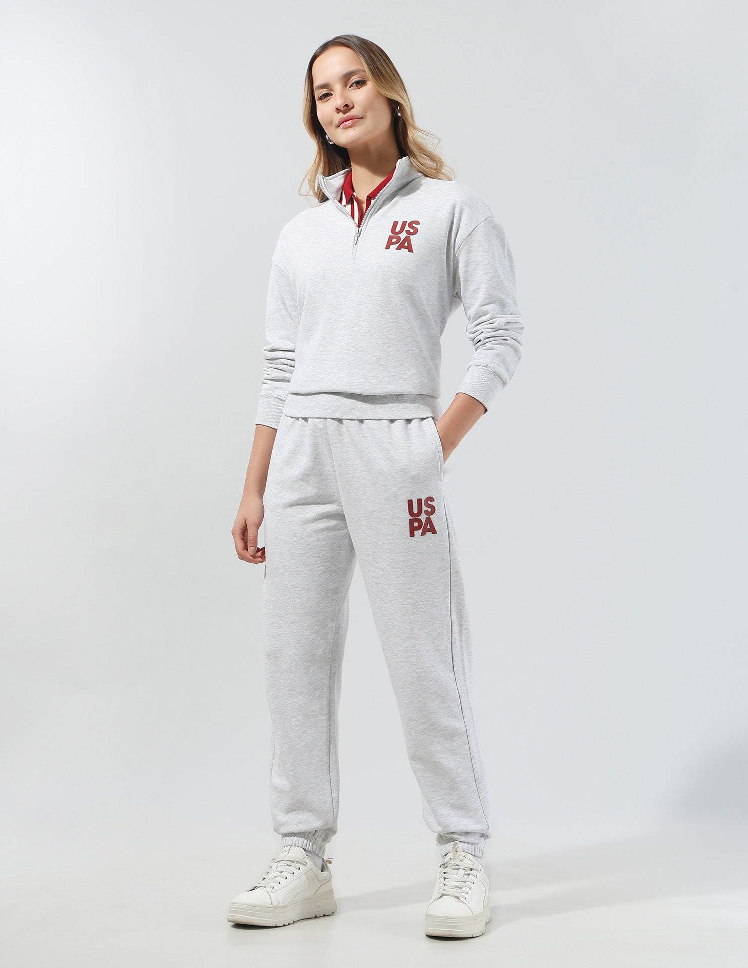 Relaxed Fit Solid Cord Set Light Grey - U.S. Polo Assn. India | Large