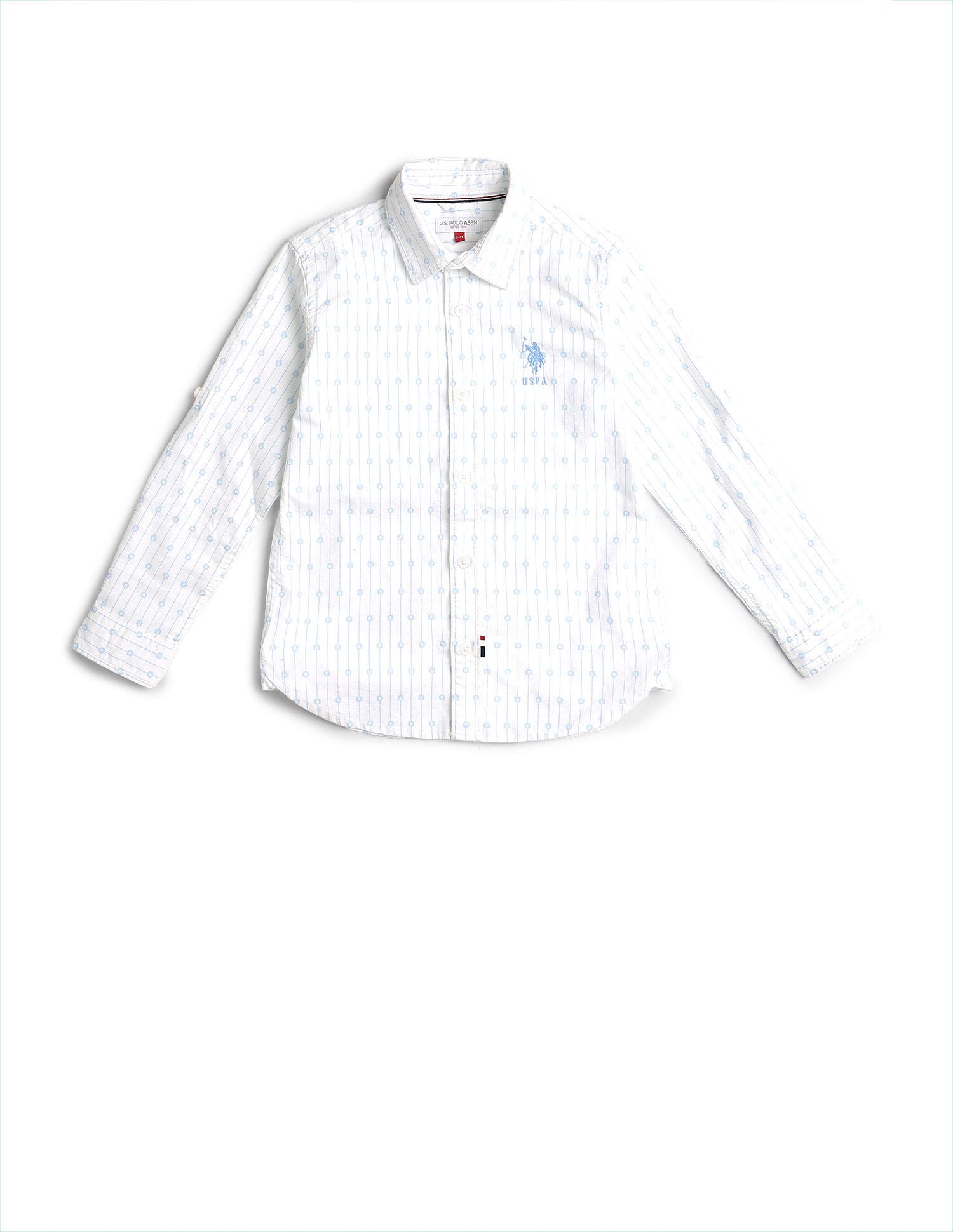 Boys Vertical Striped Oxford Shirt White - U.S. POLO ASSN. | Large