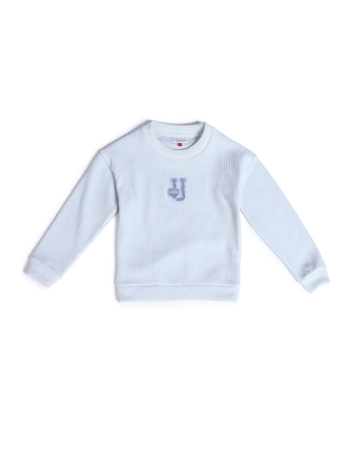 Girls Ribbed Sweatshirt Light Blue - U.S. POLO ASSN. | Large