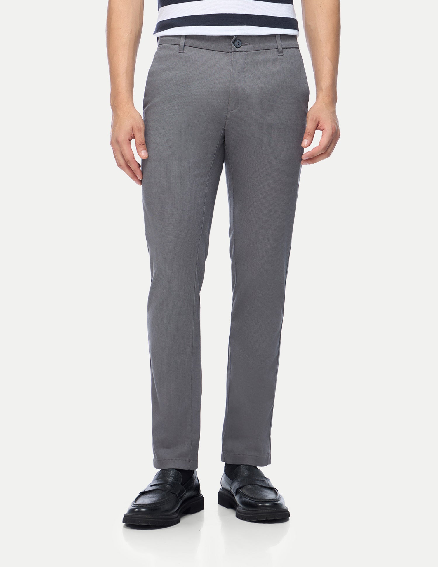 Denver Slim Fit Satin Trousers Dark Grey - U.S. Polo Assn. India | Large