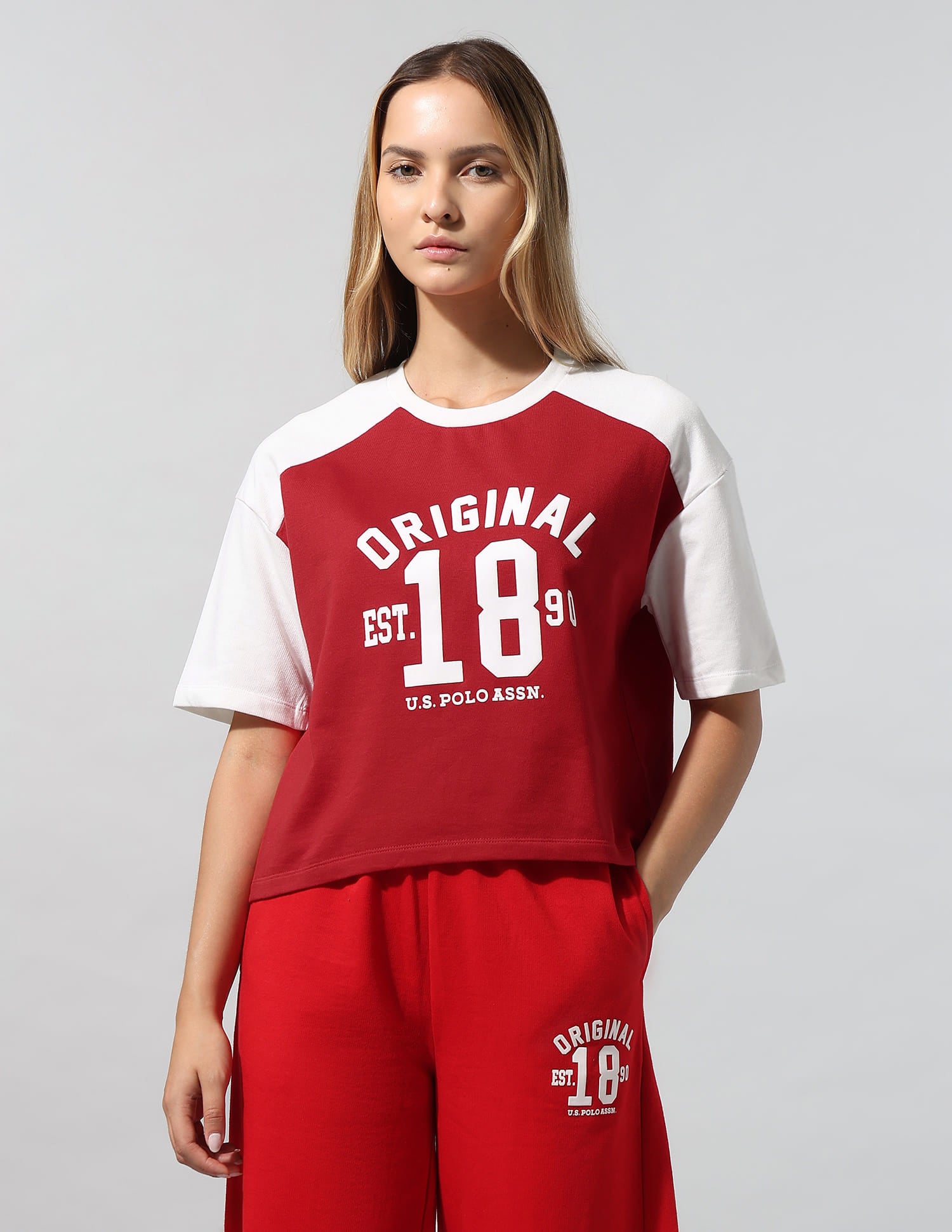 Brand Printed Relaxed T-Shirt Red - U.S. Polo Assn. India | Large