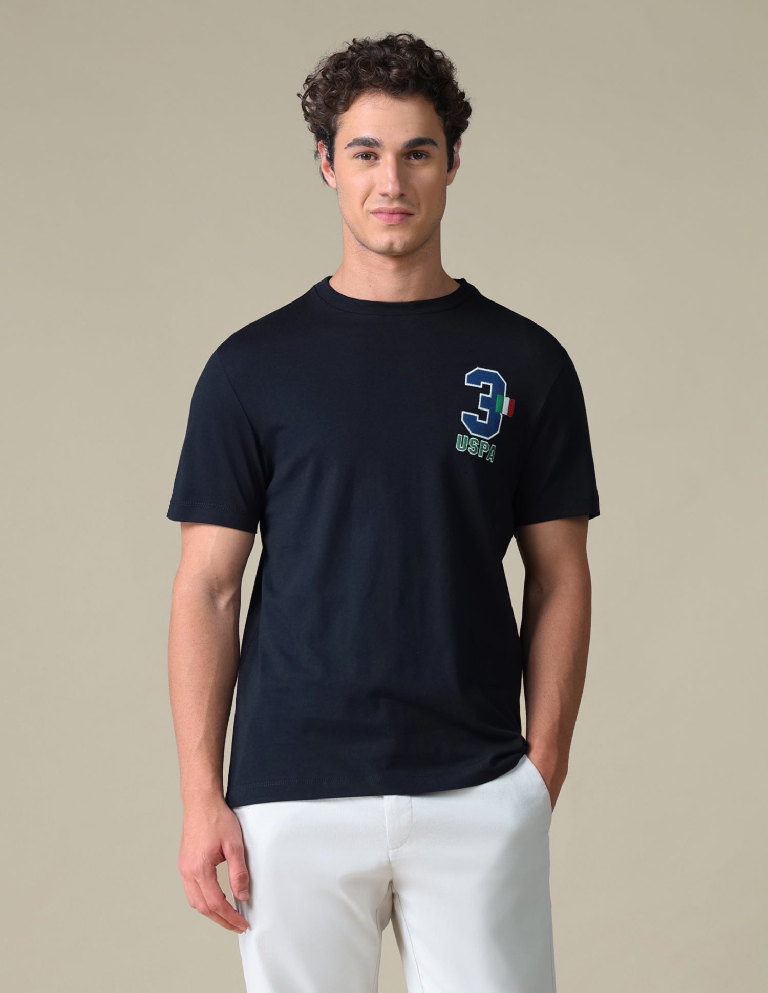 Typographic Slim Fit T-Shirt Navy - U.S. Polo Assn. India | Large