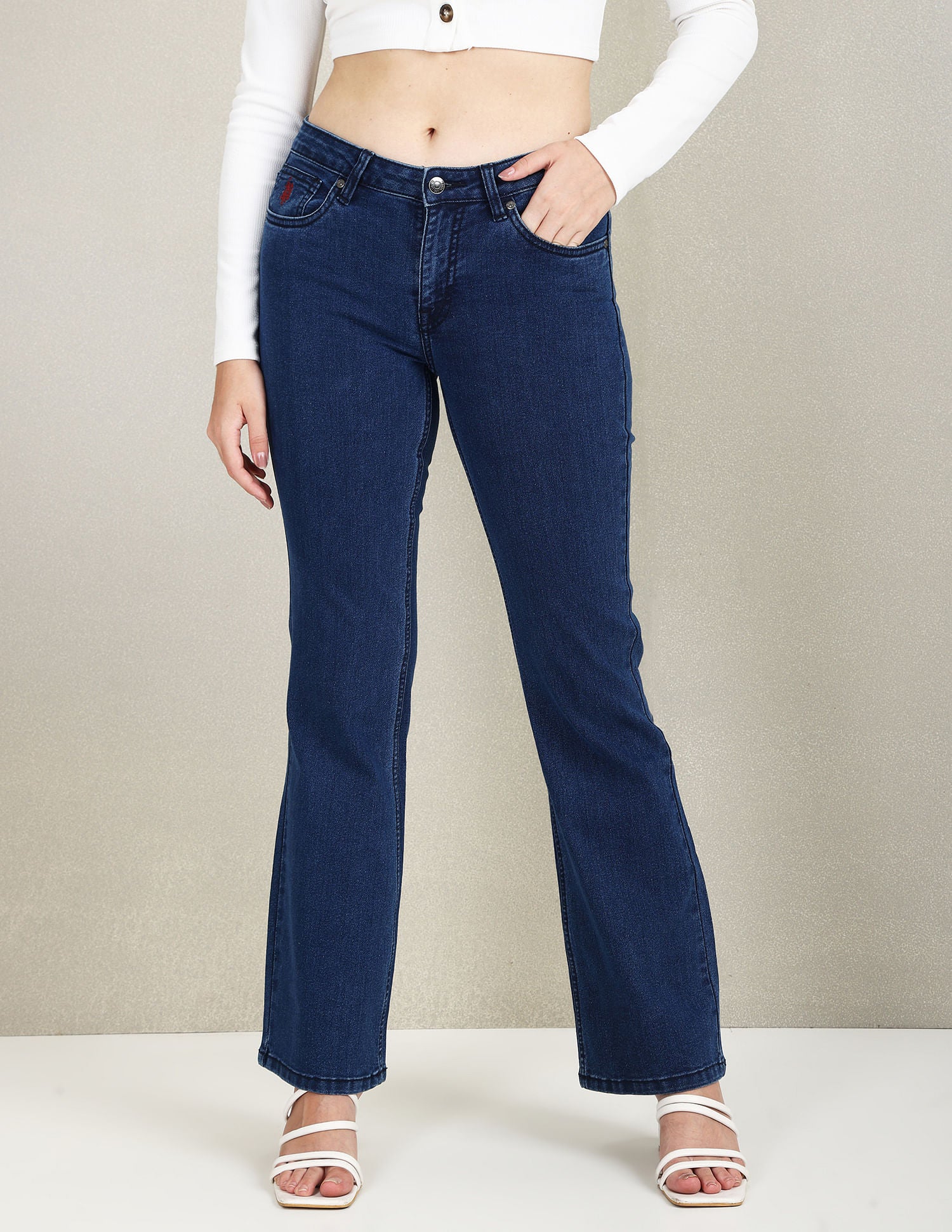 Mid Rise Bootcut Fit Jeans Blue - U.S. POLO ASSN. | Large