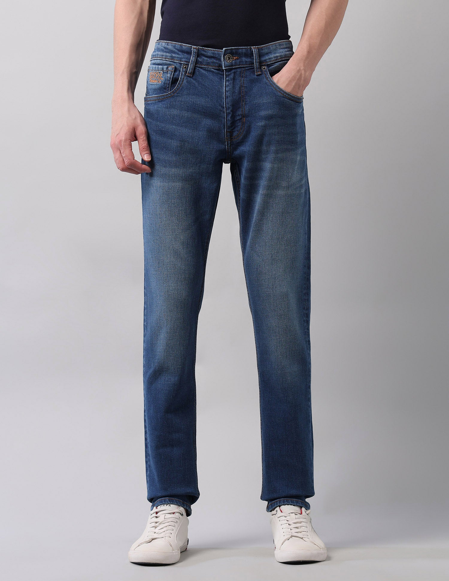 Brandon Slim Tapered Fit Blue Jeans Blue - U.S. POLO ASSN. | Large