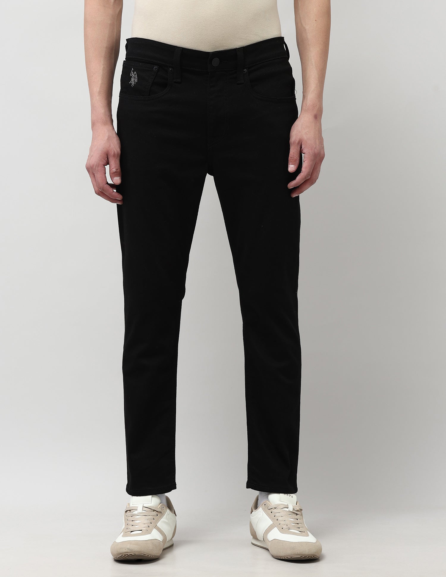 Cole Comfort Cropped Fit Black Jeans Black - U.S. POLO ASSN. | Large