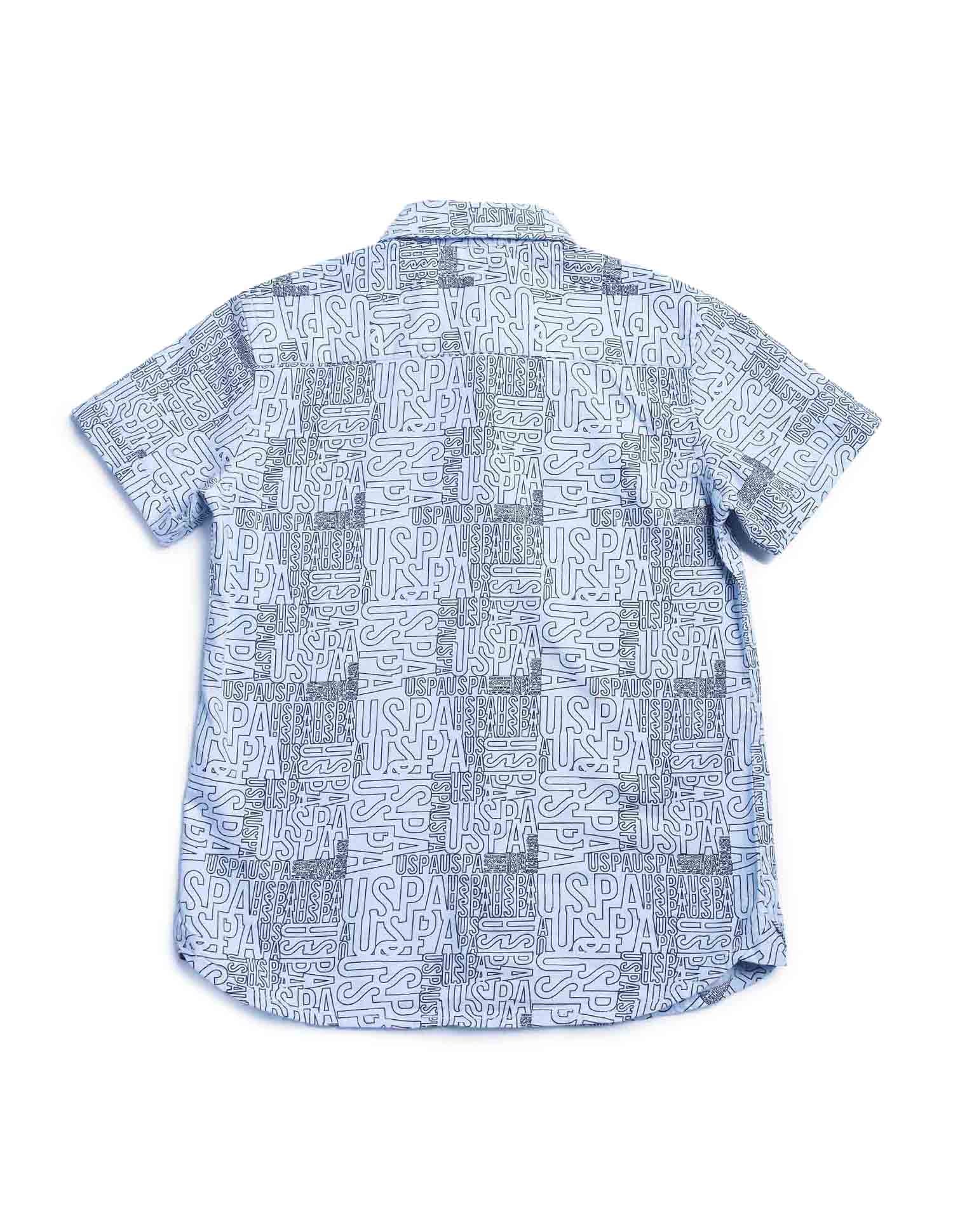 Boys Brand Printed Regular Fit Shirt Light Blue - U.S. POLO ASSN. | Large