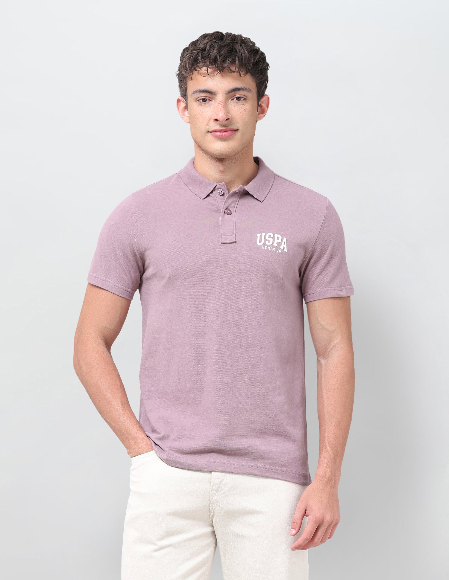 Solid Slim Fit Polo Shirt Dark Pink - U.S. Polo Assn. India | Large