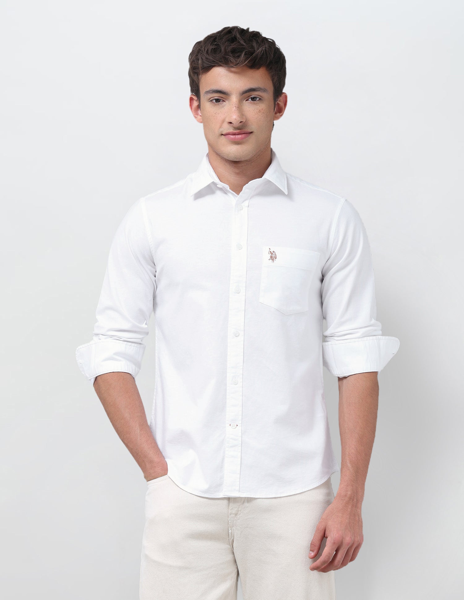 Tailored Fit Oxford Shirt White - U.S. Polo Assn. India | Large