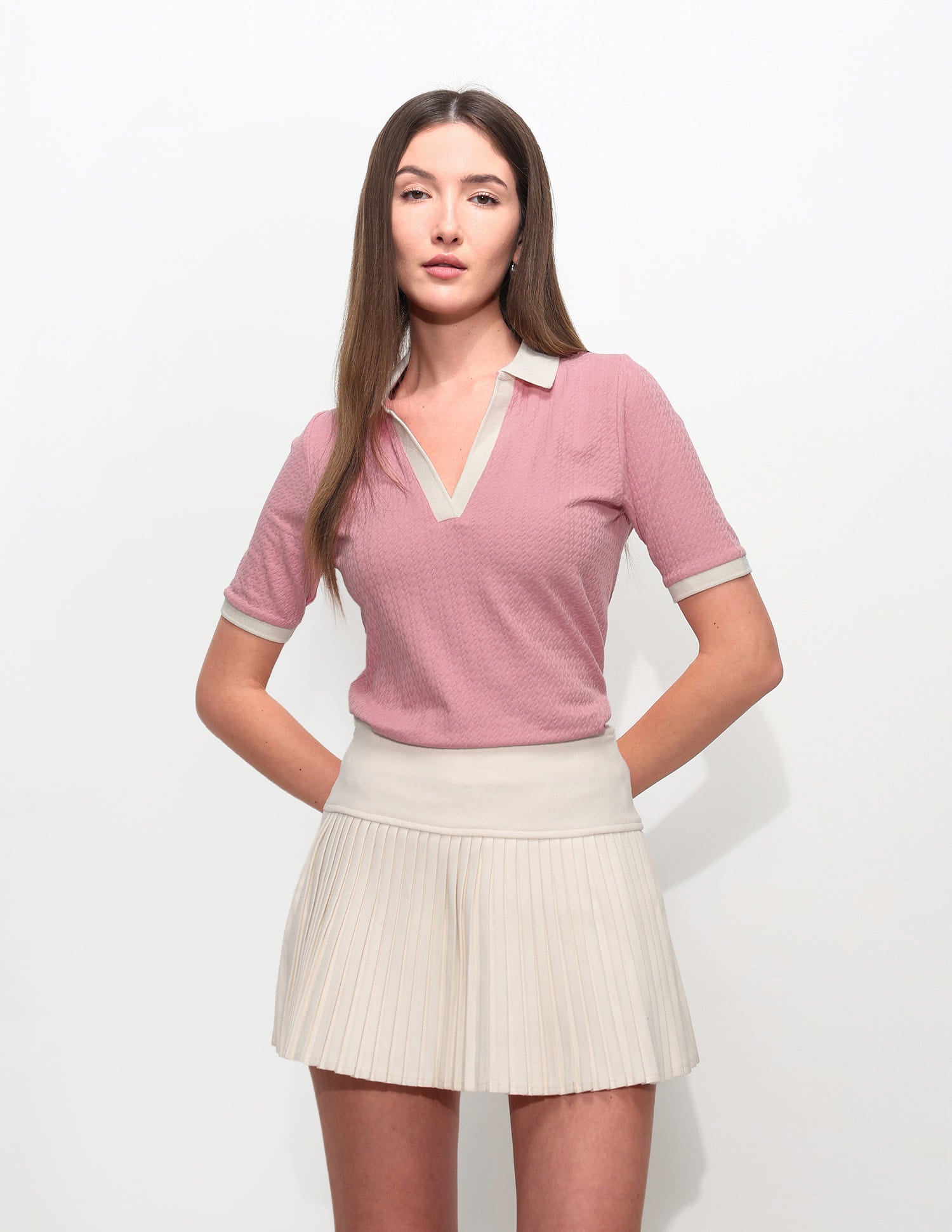 Regular Fit Textured Polo Shirt Pink - U.S. Polo Assn. India | Large