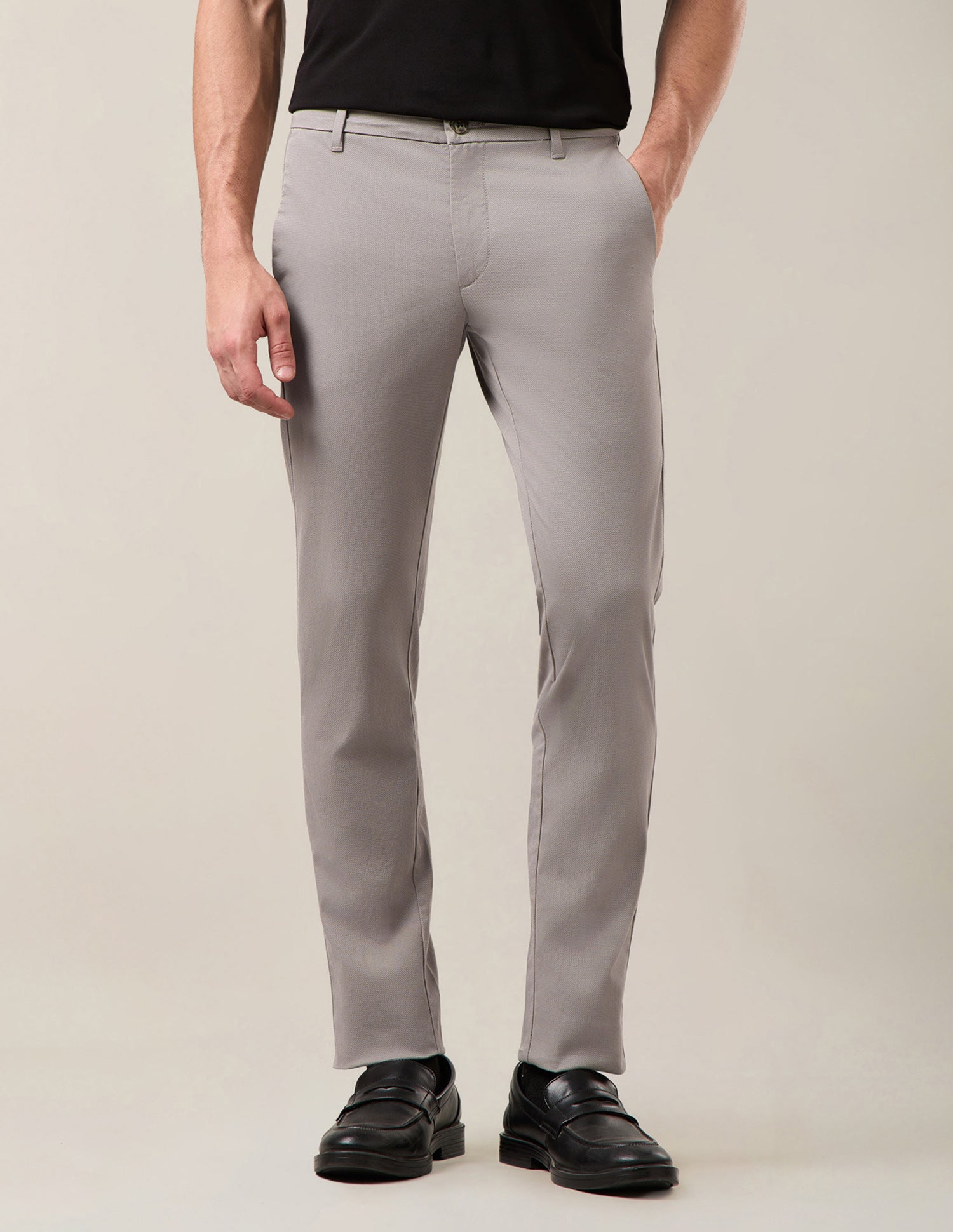 Denver Slim Fit Twill Trousers Grey - U.S. Polo Assn. India | Large