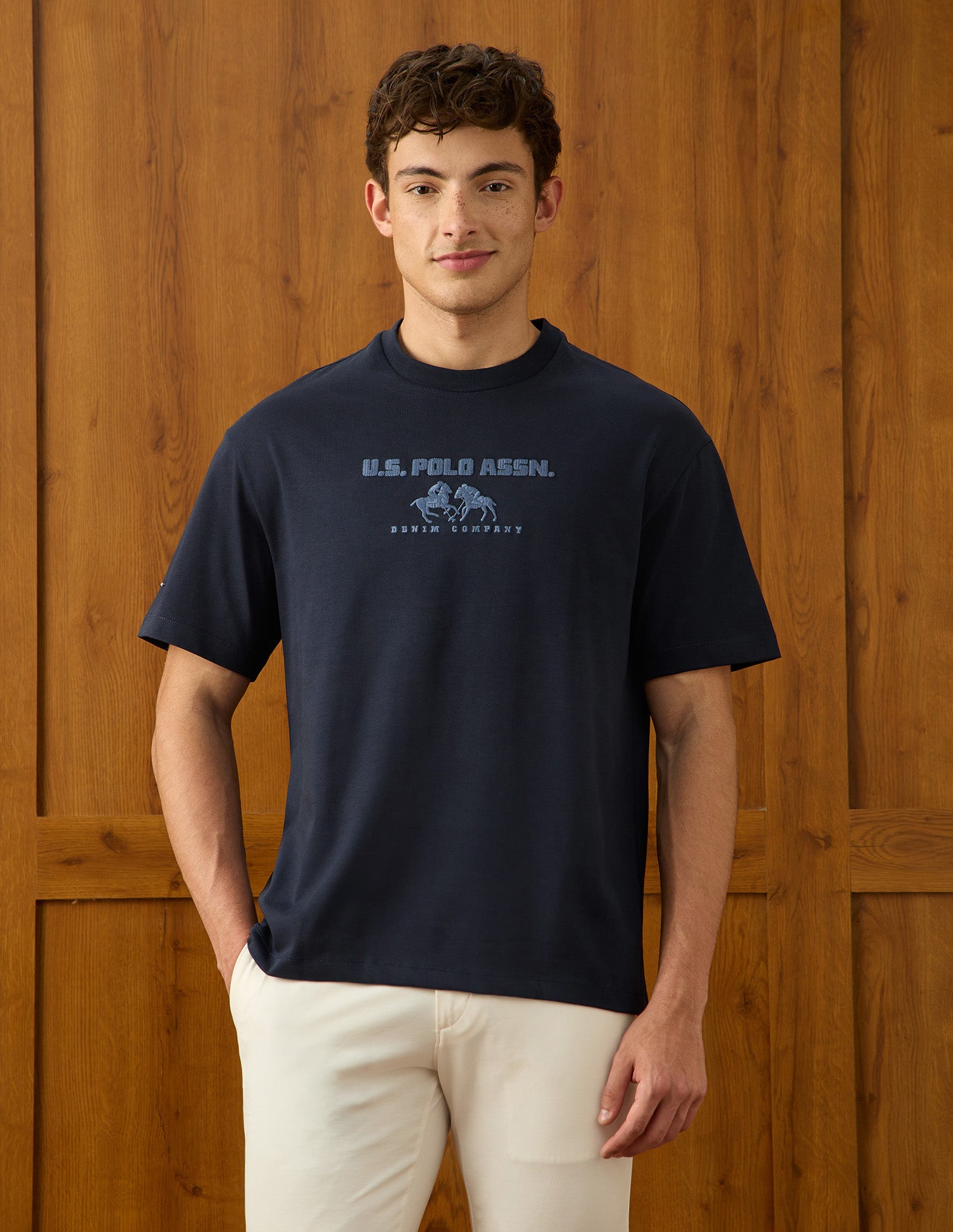 Brand Embroidered Relaxed Fit T-Shirt Navy - U.S. Polo Assn. India | Large