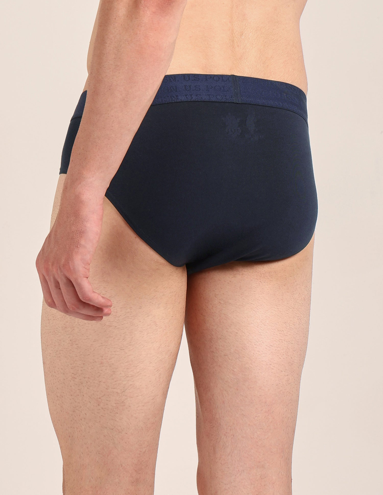 Antibacterial Dual Layered OEB21 Brief - Pack Of 2 Oatmeal /Navy - U.S. Polo Assn. India | Large