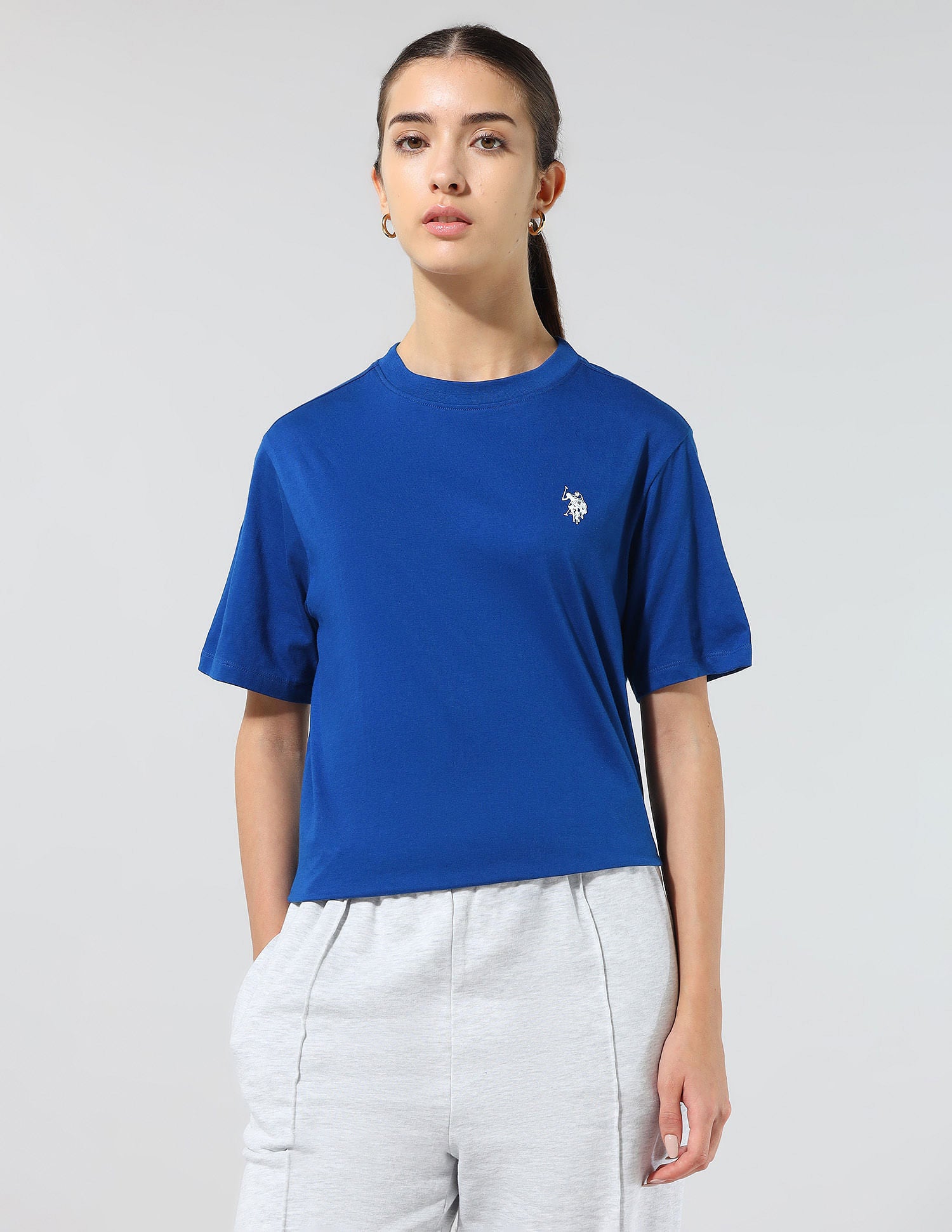 Boxy Fit Solid Lounge T-Shirt Bright Blue - U.S. POLO ASSN. | Large