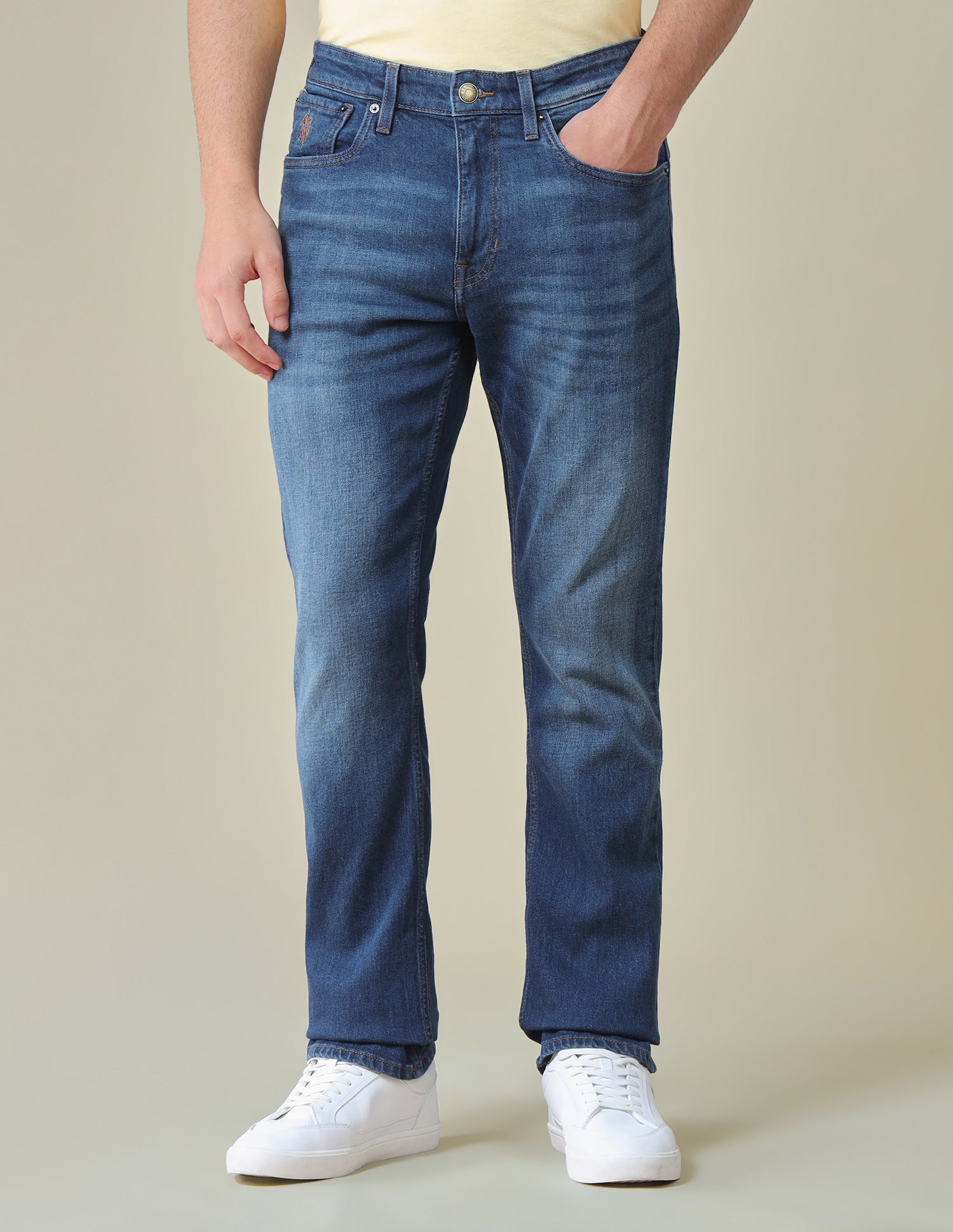 Harold Slim Straight Fit Blue Jeans Dark Blue - U.S. Polo Assn. India | Large