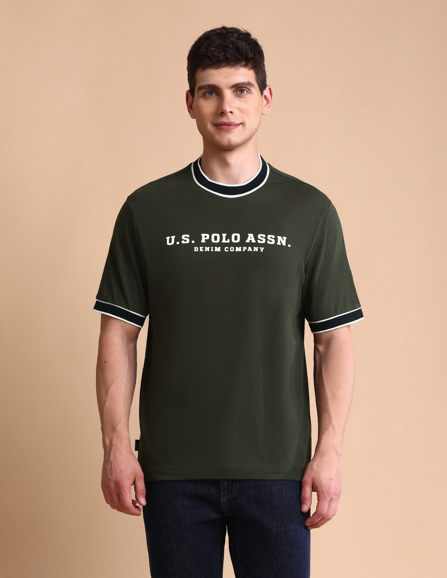 Pure Cotton Muscle Fit T-Shirt Olive - U.S. POLO ASSN. | Large