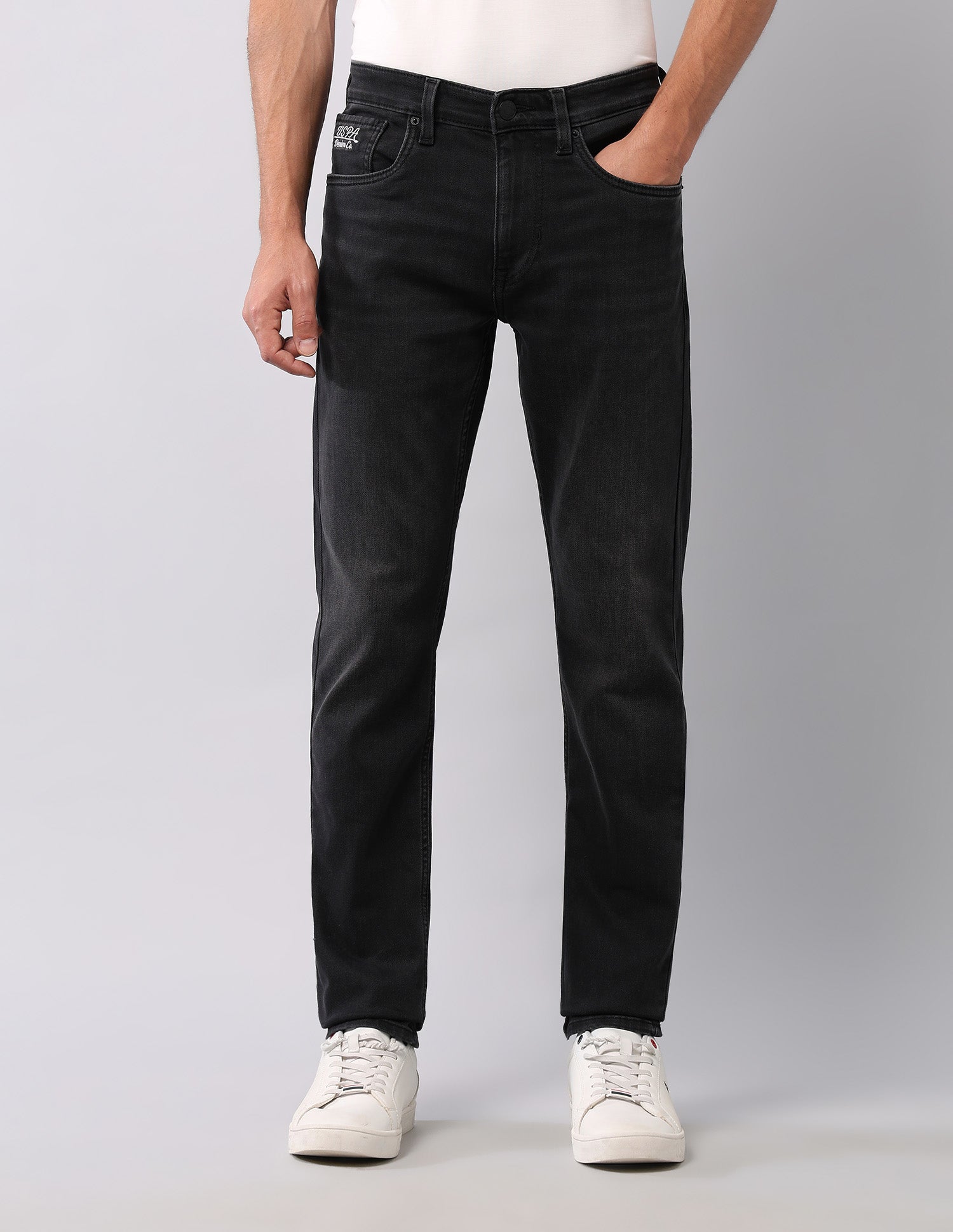 Regallo Skinny Fit Black Jeans Black - U.S. Polo Assn. India | Large