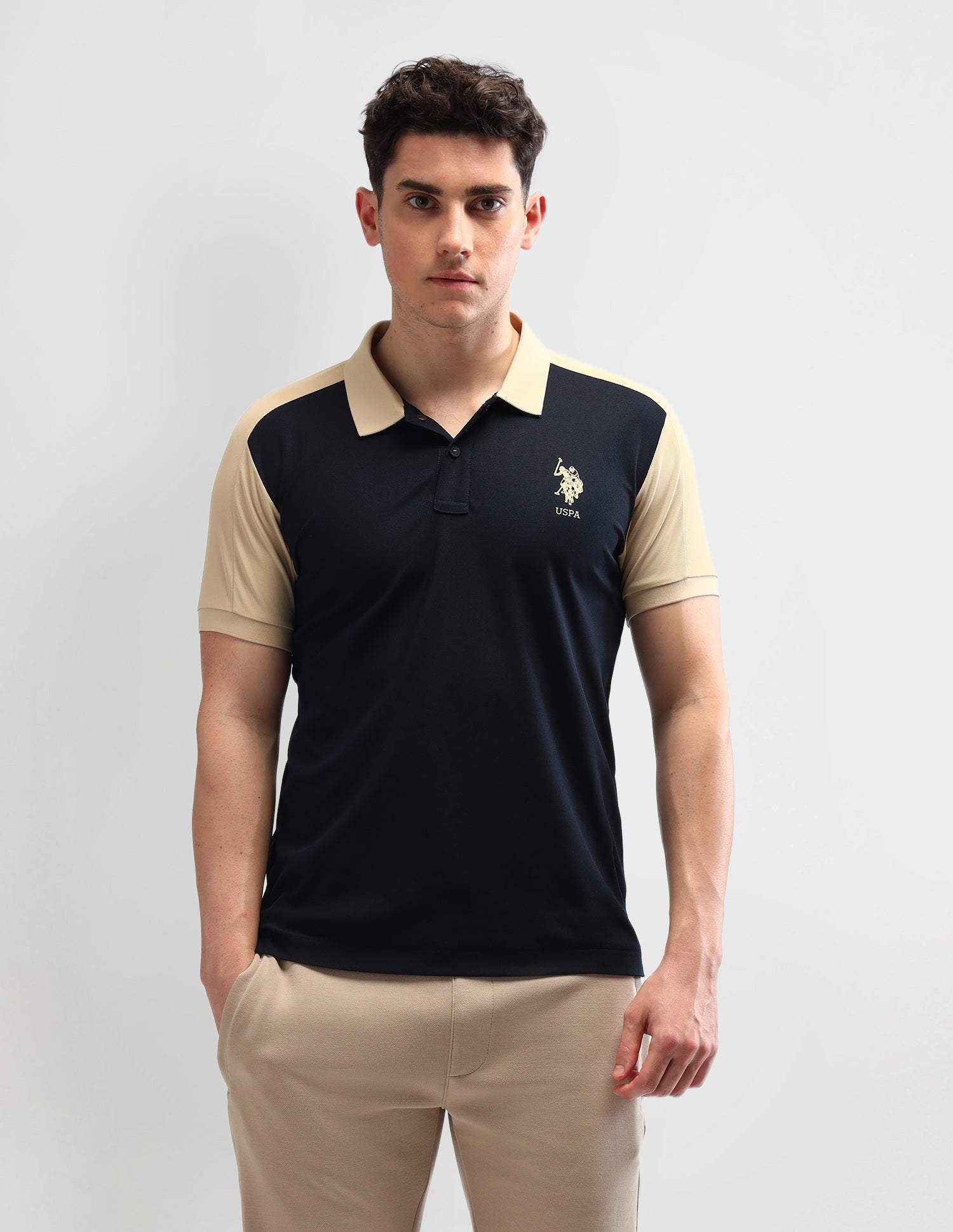 Colourblocked Slim Fit Polo Shirt Navy - U.S. Polo Assn. India | Large
