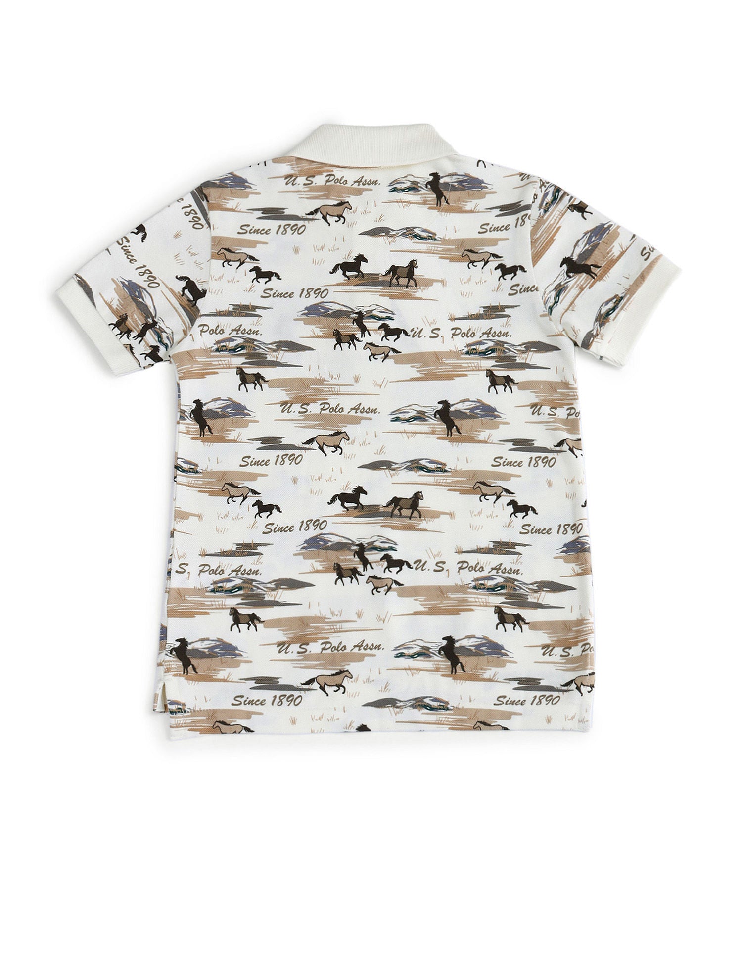 Boys Pure Cotton Regular Polo Shirt White - U.S. Polo Assn. India | Large