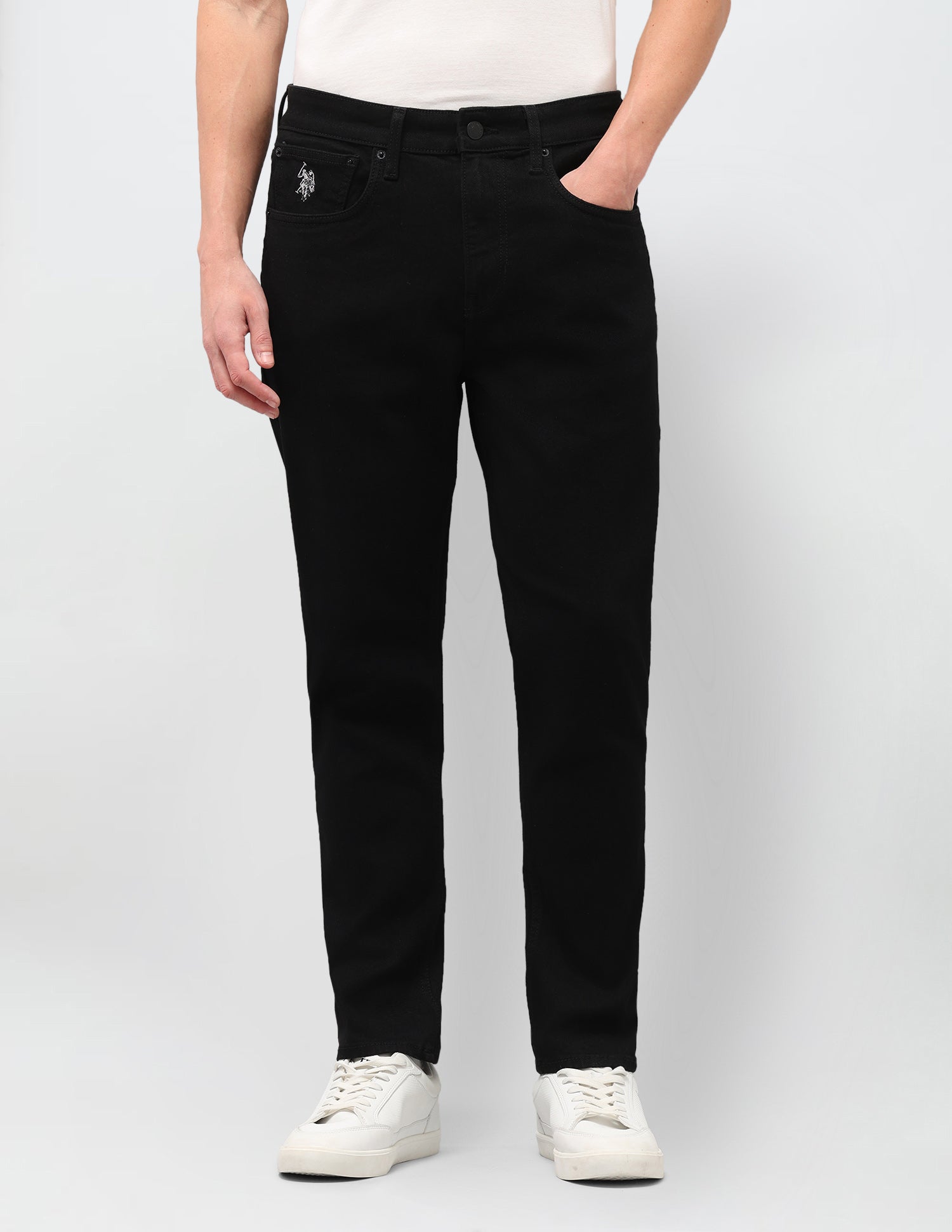 Cole Comfort Cropped Fit Black Jeans Black - U.S. Polo Assn. India | Large