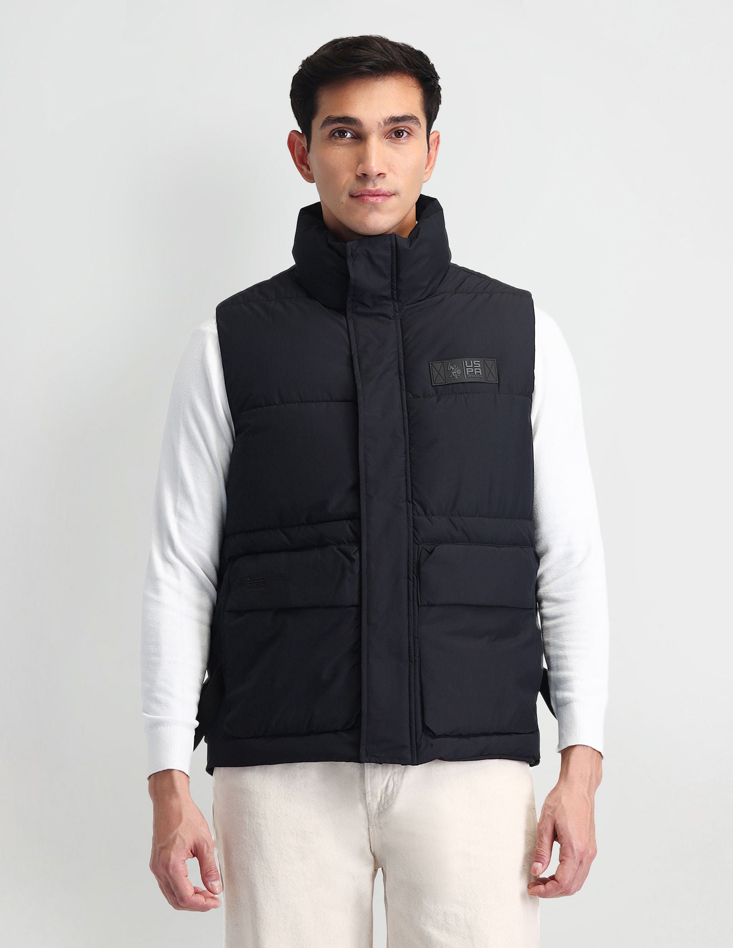 Regular Fit Solid Padded Jacket Navy - U.S. POLO ASSN. | Large