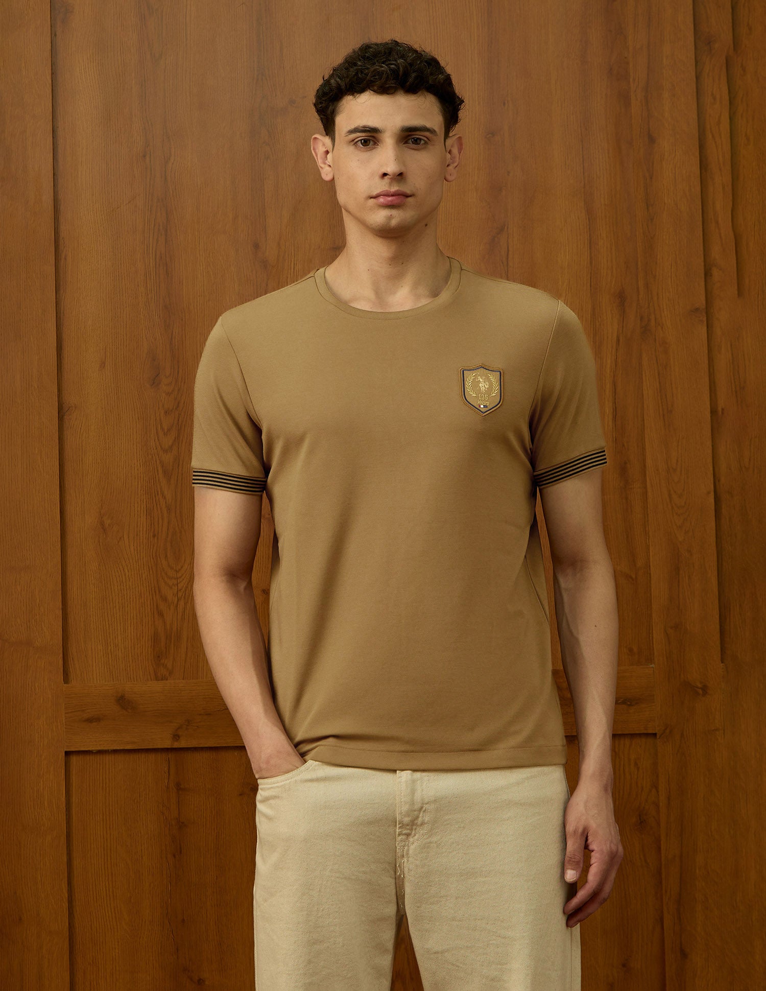 Textured Varsity Theatre T-Shirt Mustard - U.S. POLO ASSN. | Large