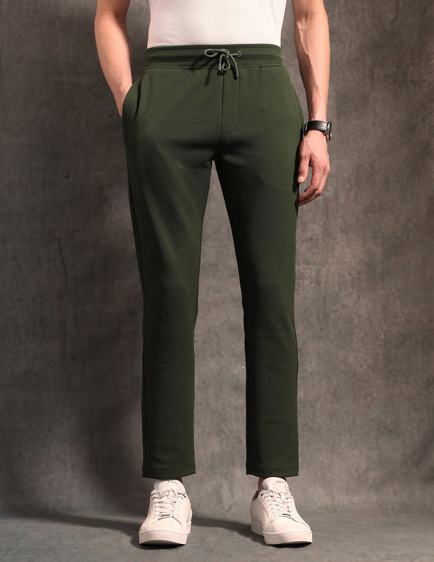 Textured Black & Gold Track Pants Dark Green - U.S. POLO ASSN. | Large