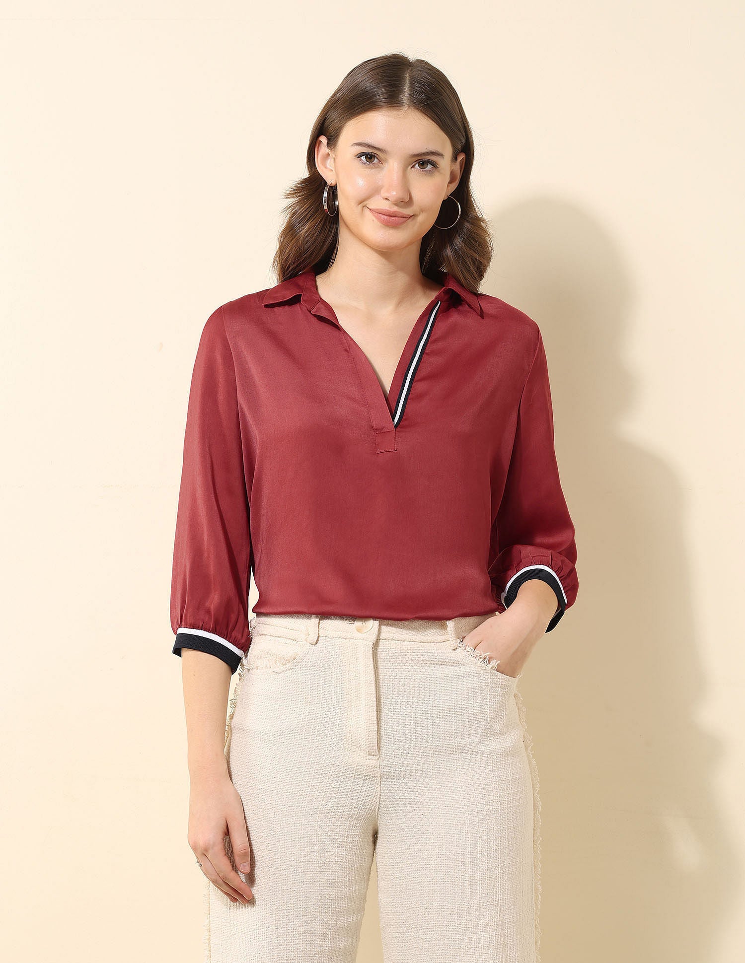 Satin Solid Shirt Red - U.S. POLO ASSN. | Large