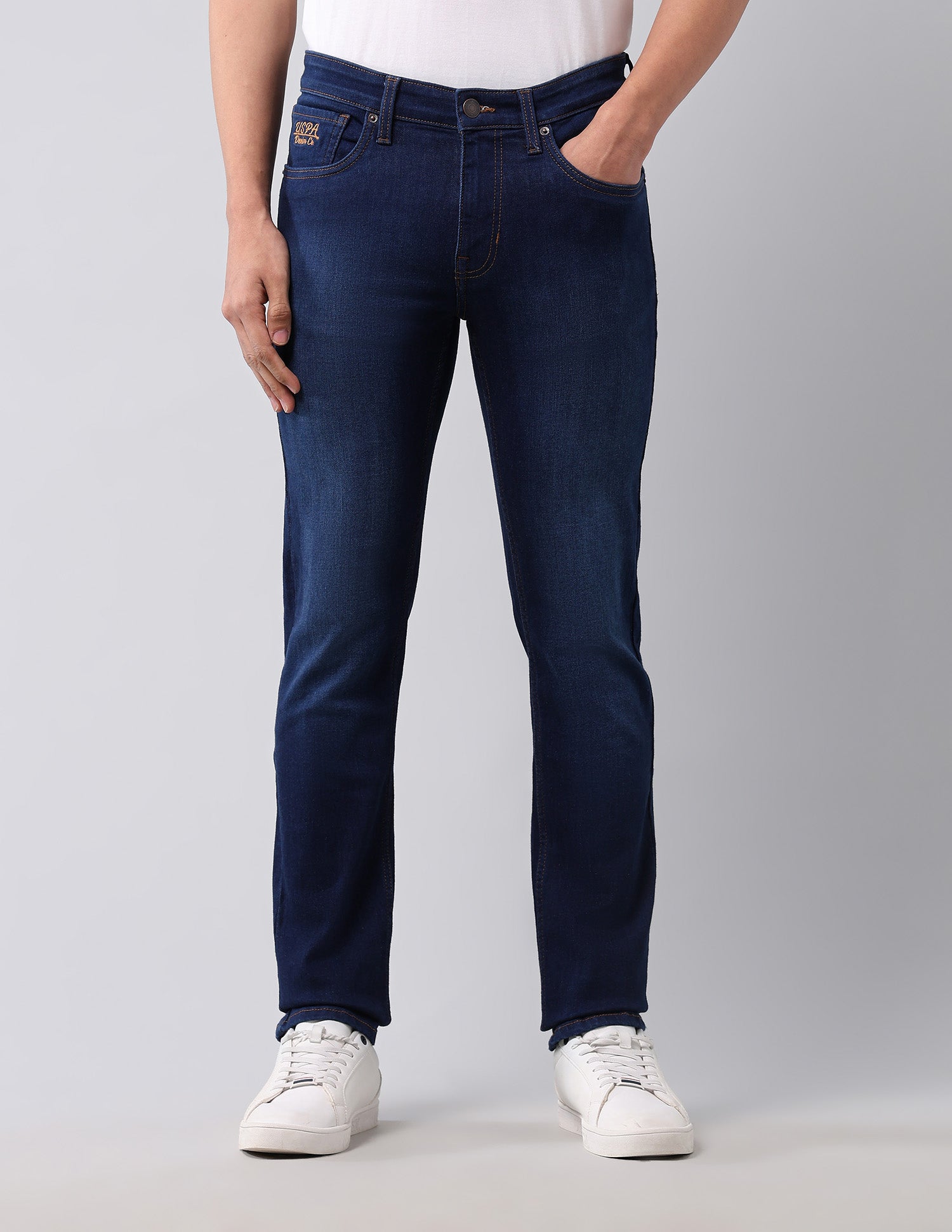 Regallo Skinny Fit Blue Jeans Dark Blue - U.S. Polo Assn. India | Large