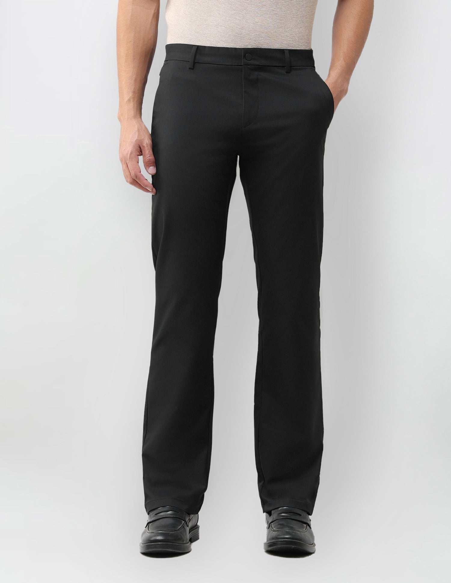 Mid Rise Riley Straight Fit Trousers Black - U.S. Polo Assn. India | Large