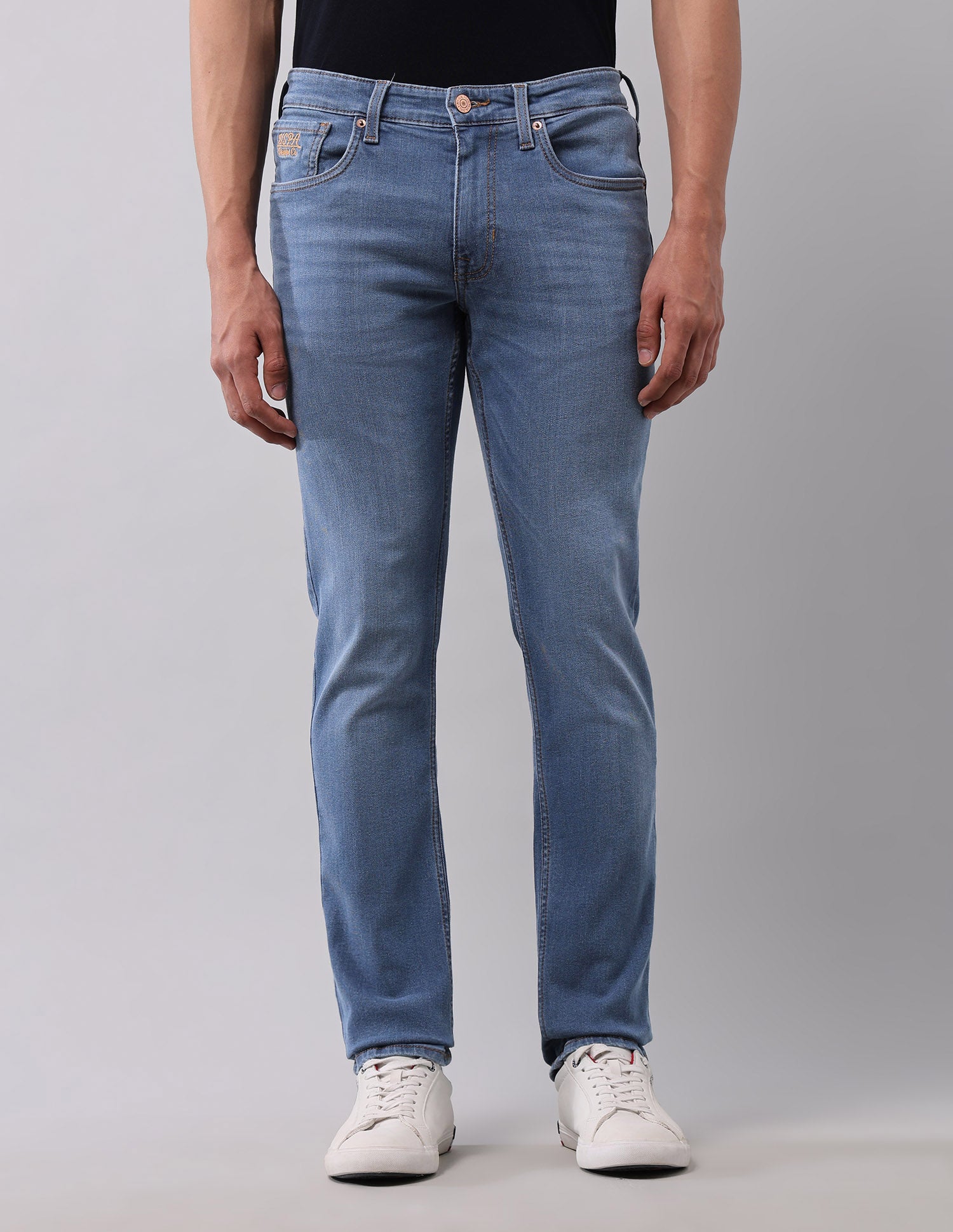 Brandon Slim Tapered Fit Blue Jeans Light Blue - U.S. POLO ASSN. | Large