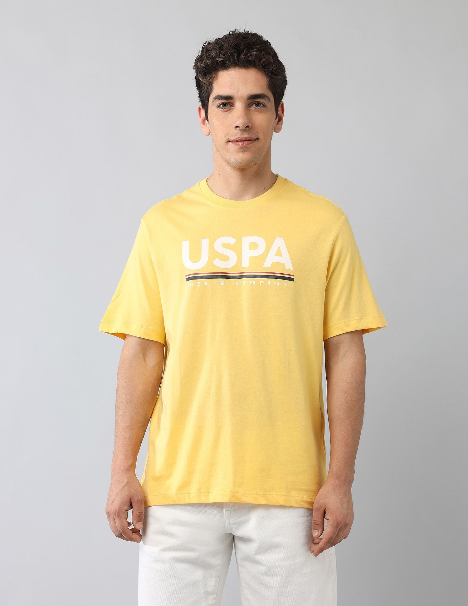 Muscle Fit Brand Printed T-Shirt Yellow - U.S. Polo Assn. India | Large