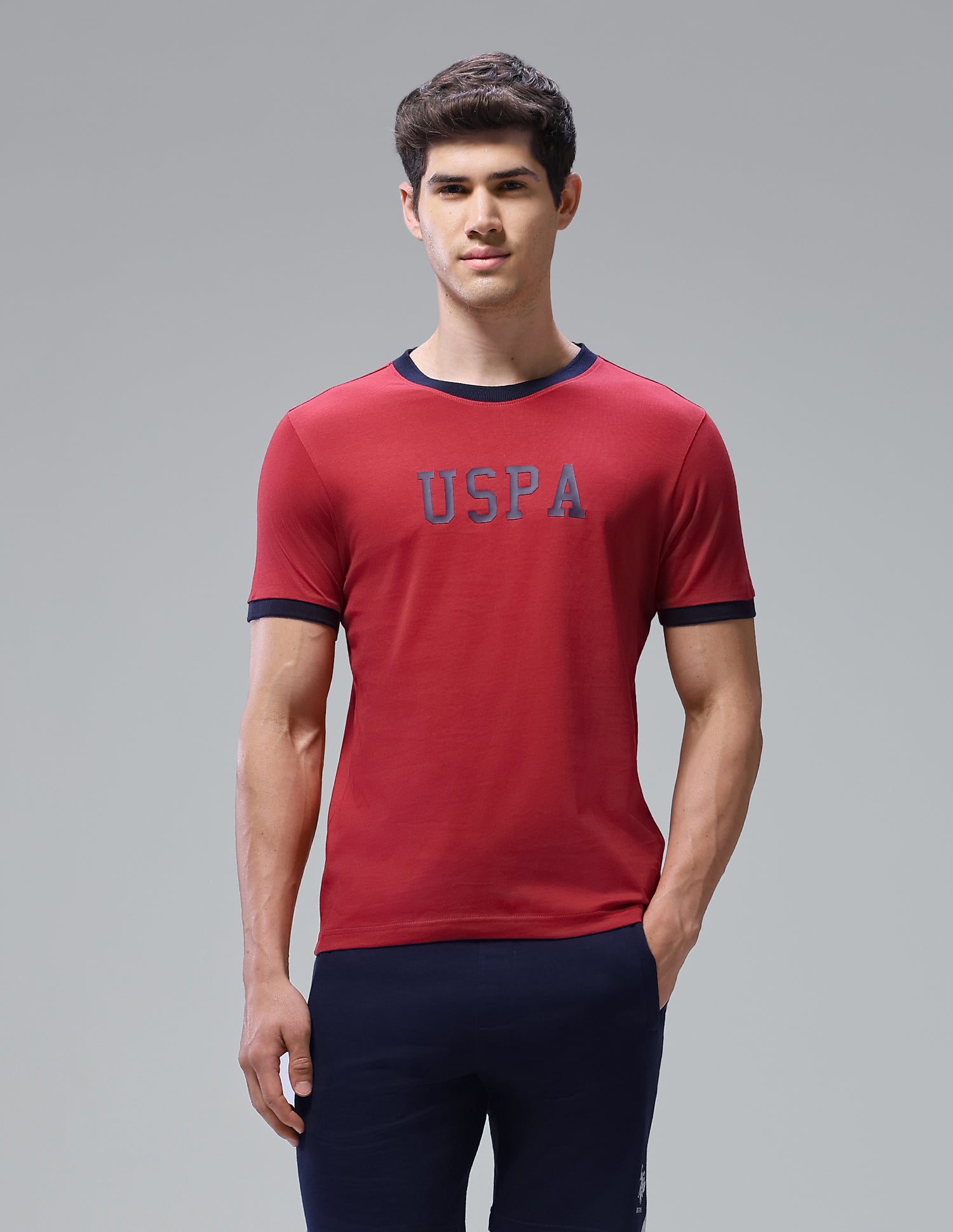 Brand Printed Regular Fit Loungewear T-Shirt Chilli Pepper - U.S. Polo Assn. India | Large