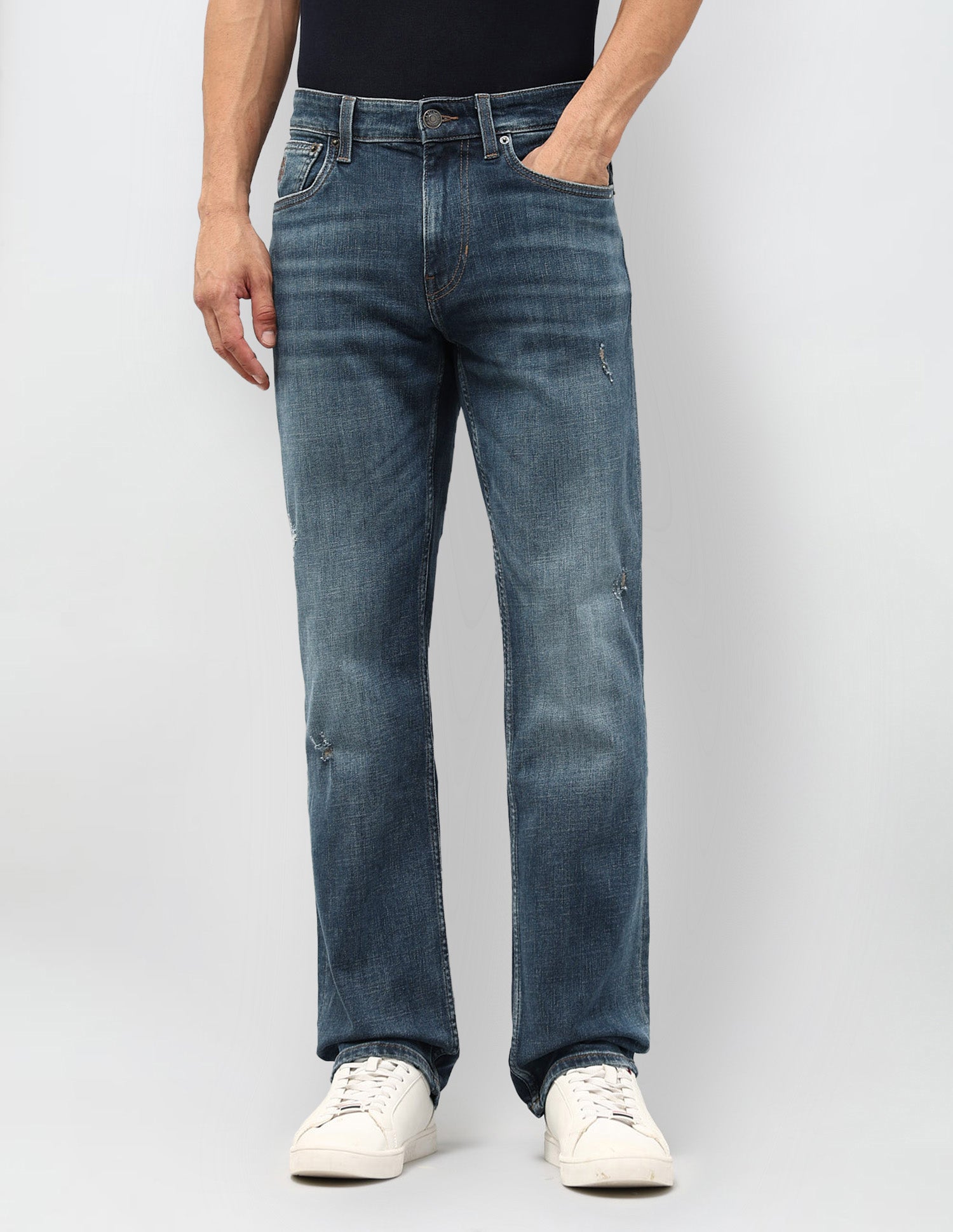 Harold Slim Straight Fit Blue Jeans Blue - U.S. POLO ASSN. | Large