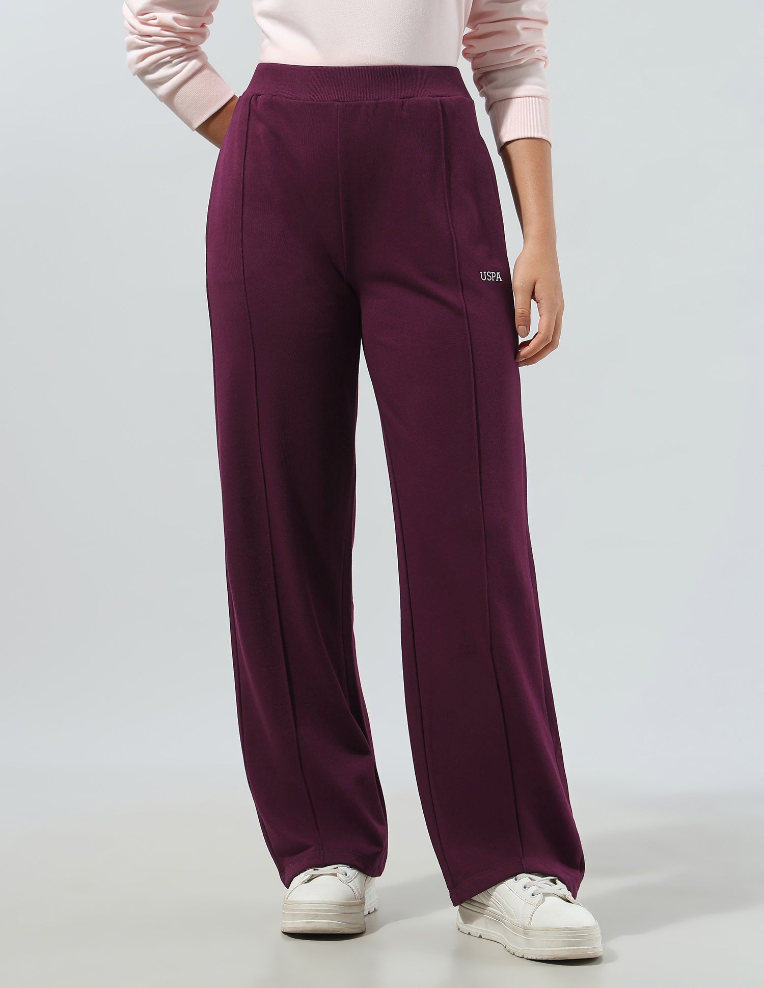 High Rise Straight Fit Sweatpants Wine - U.S. Polo Assn. India | Large