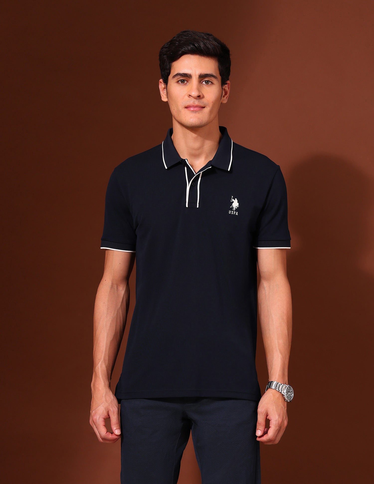 Slim Fit Work and Wander Polo Shirt Navy - U.S. Polo Assn. India | Large