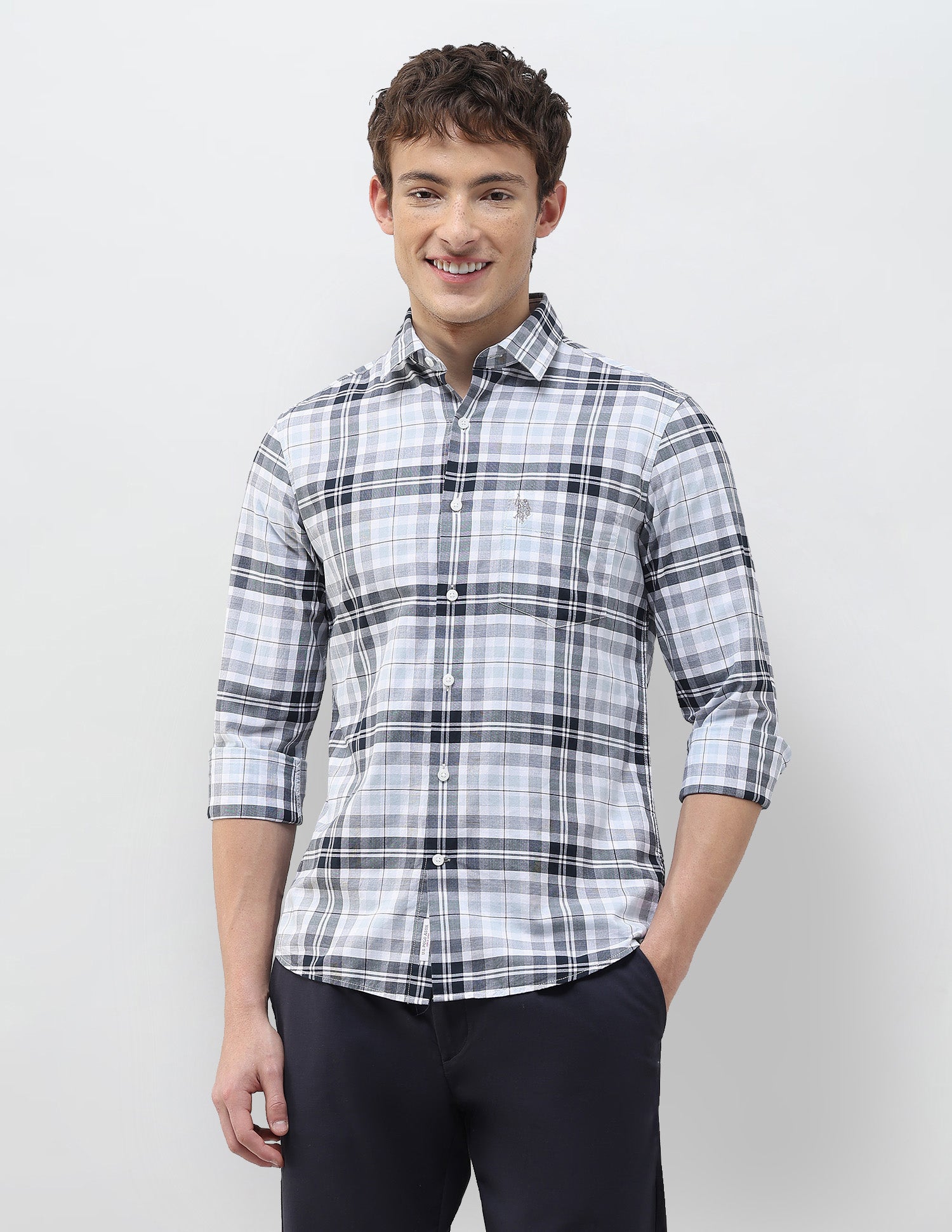 Tartan Checked Regular Fit Shirt Navy - U.S. Polo Assn. India | Large