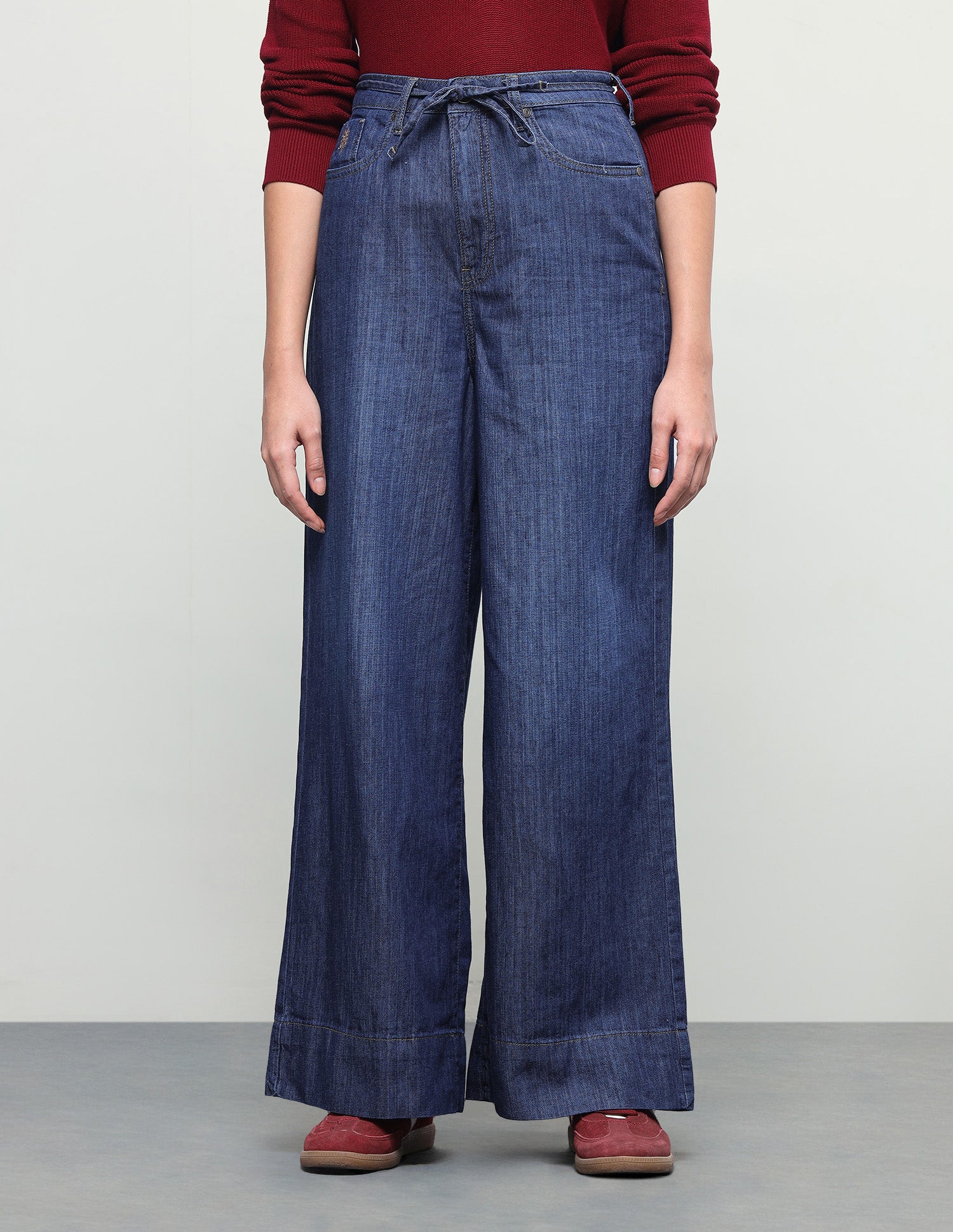 Wide Leg Fit Blue Jeans Dark Blue - U.S. Polo Assn. India | Large