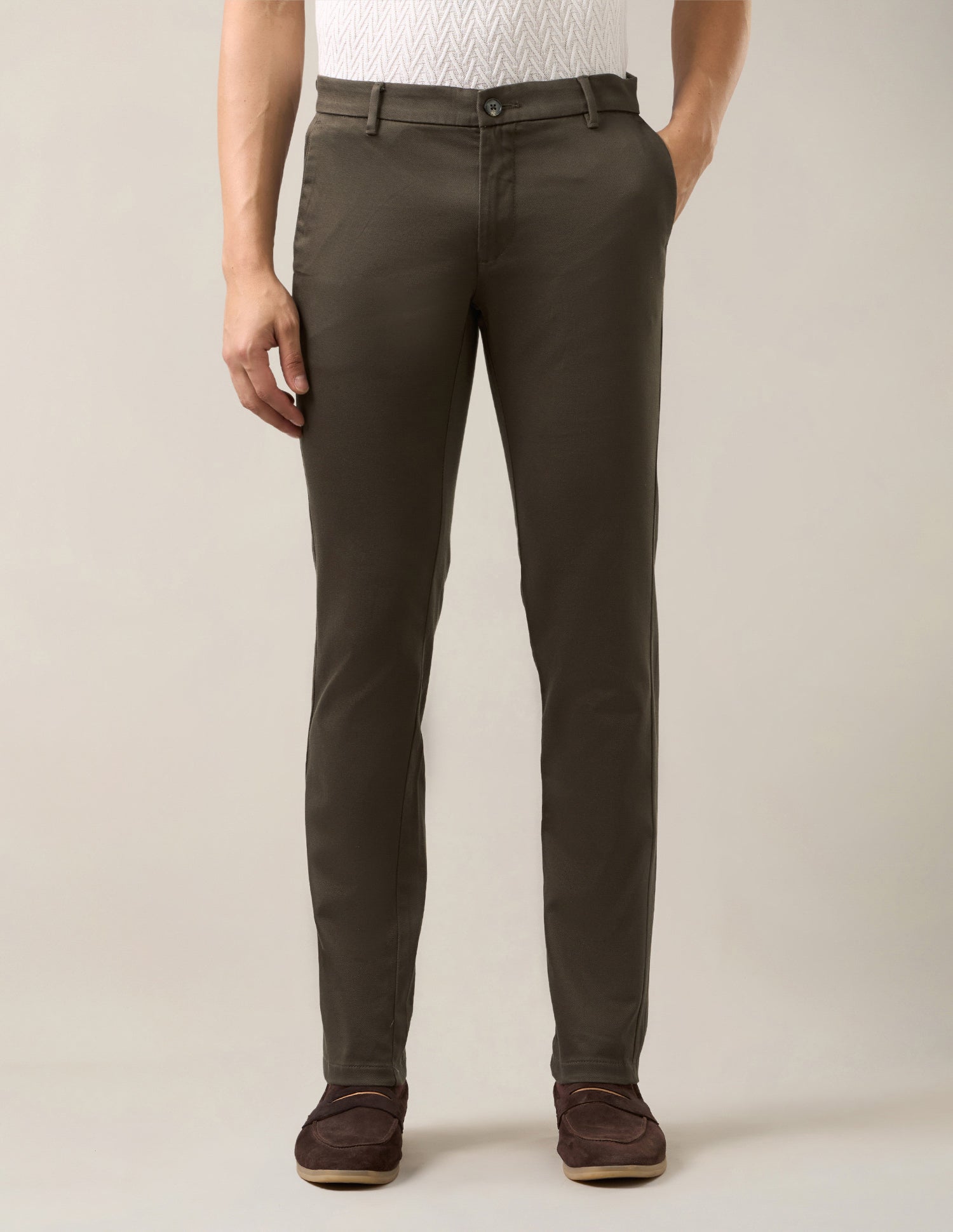 Mid Rise Denver Slim Fit Trousers Olive - U.S. Polo Assn. India | Large