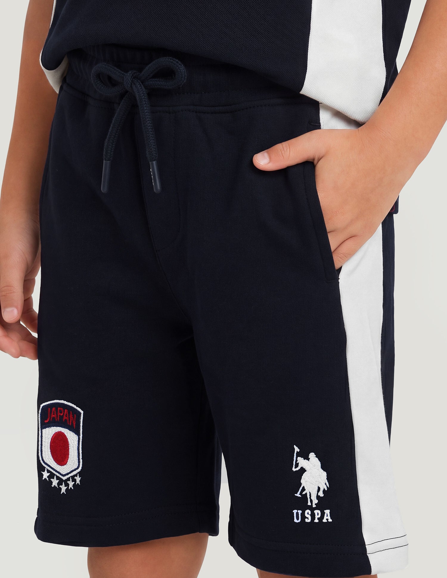 Mid Rise Solid Shorts Navy - U.S. Polo Assn. India | Large