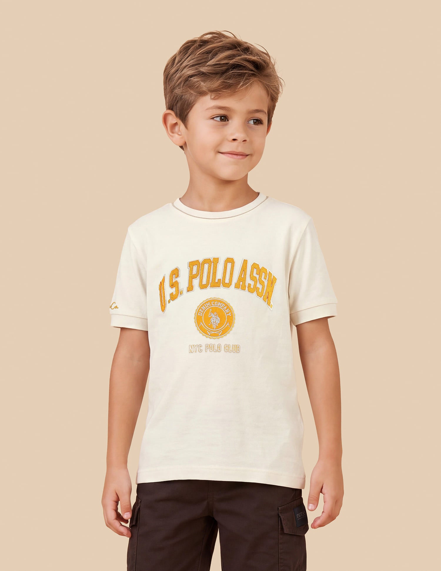 Brand Applique Regular Fit T-Shirt White - U.S. Polo Assn. India | Large