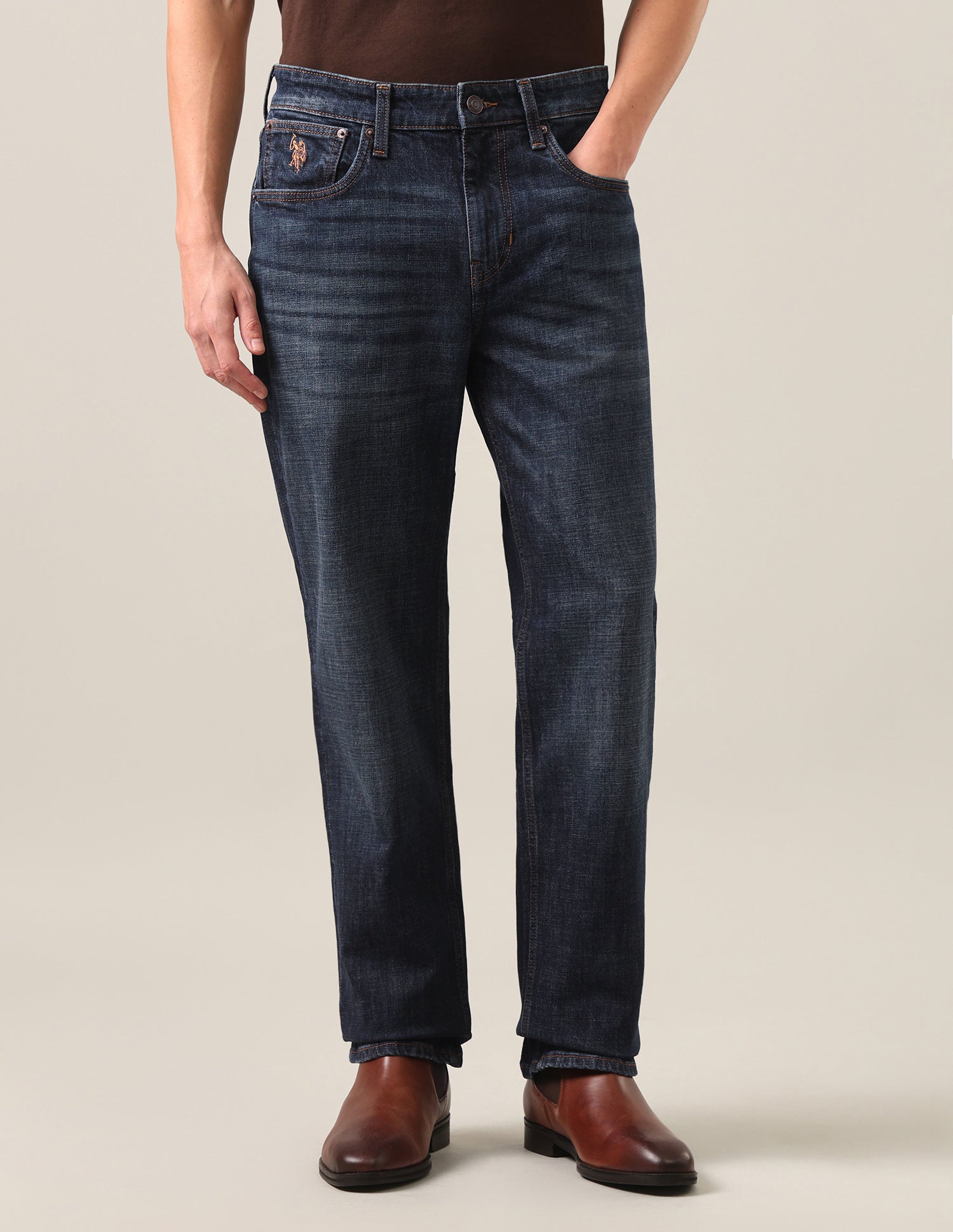 Shawn Relaxed Fit Blue Jeans Dark Blue - U.S. Polo Assn. India | Large