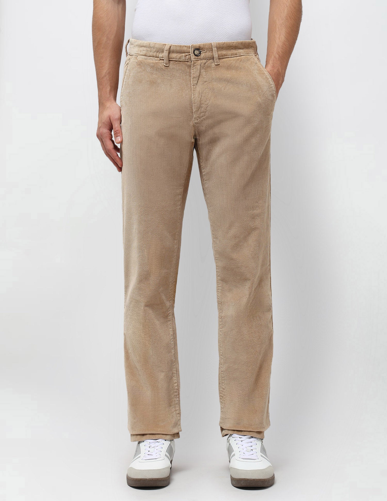 Riley Straight Fit Corduroy Trousers Light Khaki - U.S. POLO ASSN. | Large