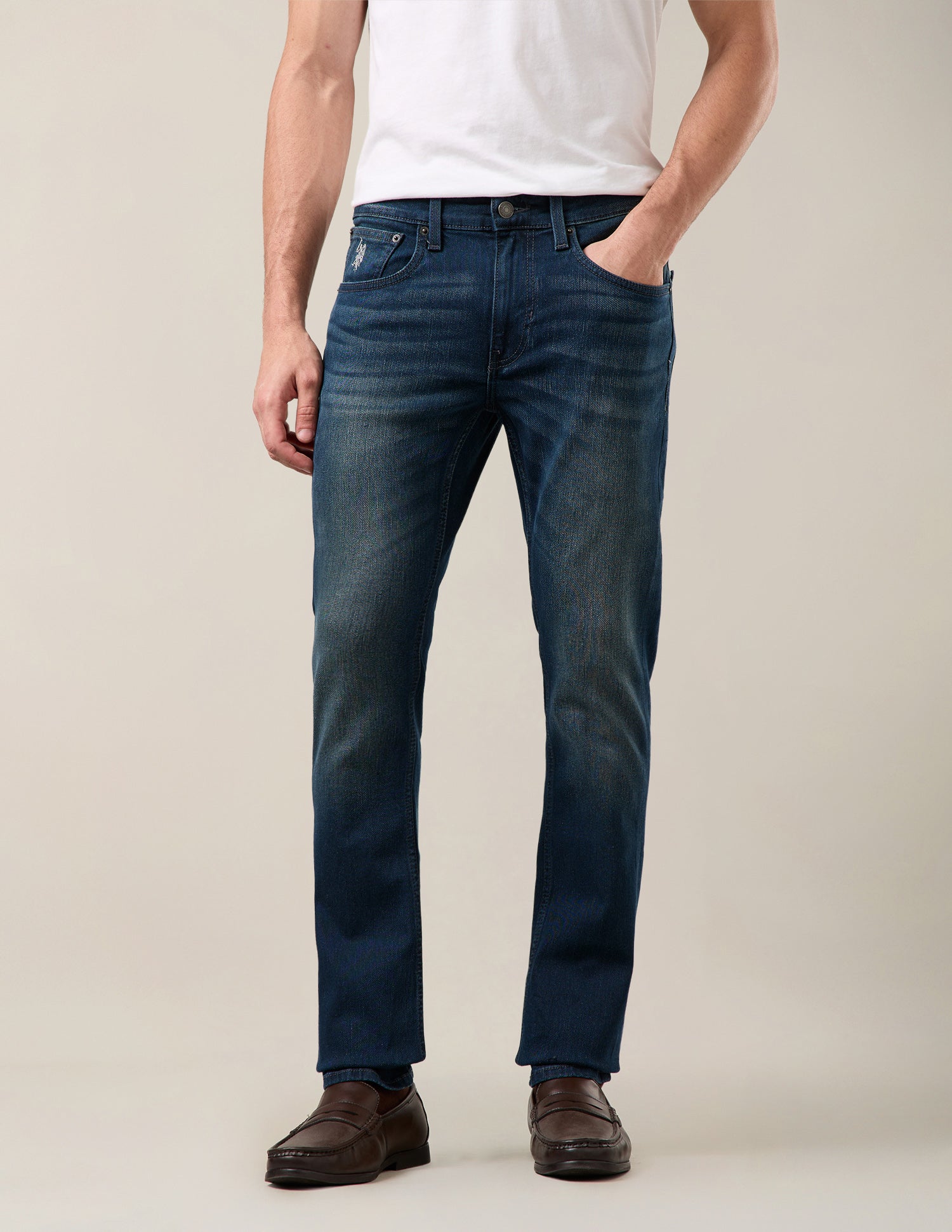 Regallo Skinny Fit Blue Jeans Dark Blue - U.S. Polo Assn. India | Large