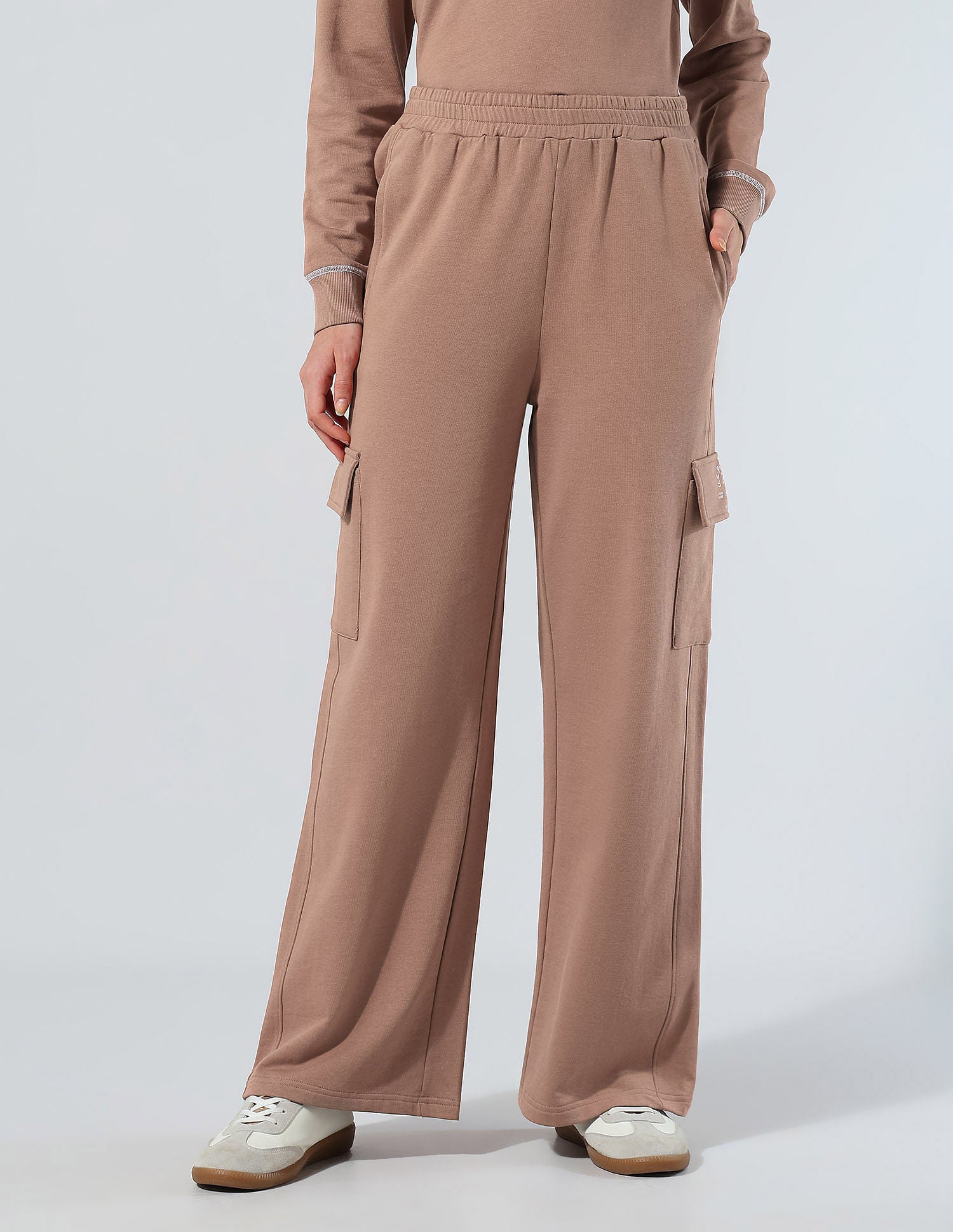 Solid Cargo Fit Trousers Light Brown - U.S. POLO ASSN. | Large