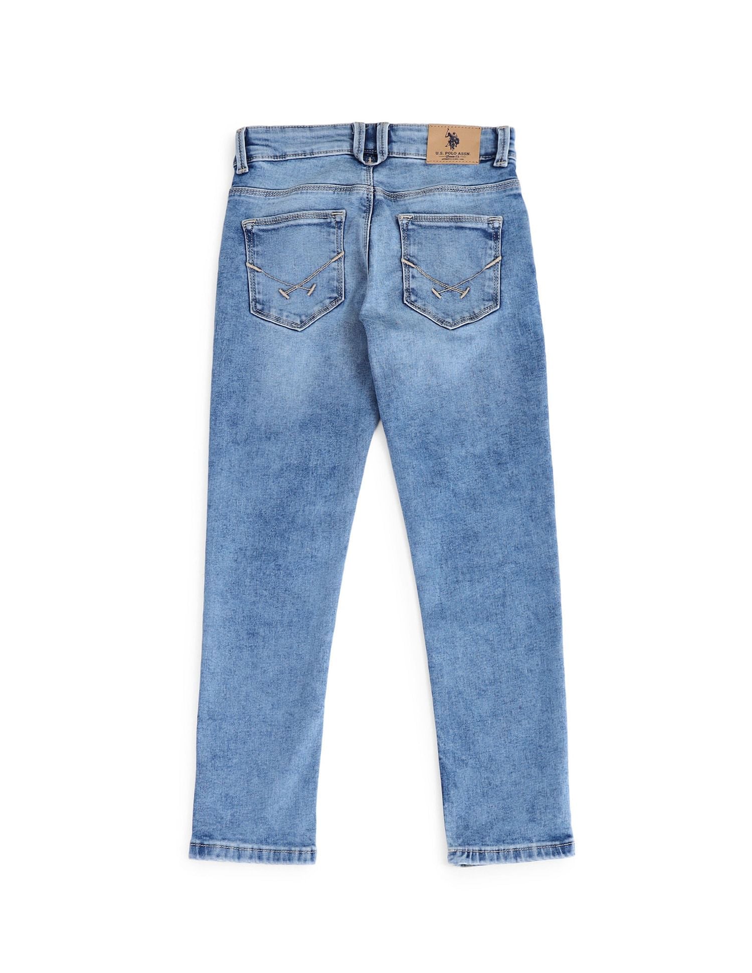 Slim Fit Stone Washed Jeans Light Blue - U.S. POLO ASSN. | Large